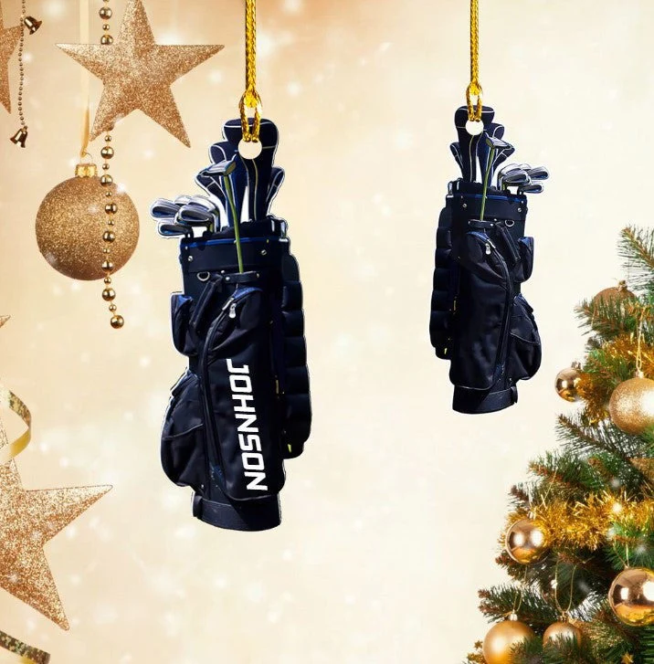 Customized Golf Bags Acrylic Ornament, Golf Cart Ornament For Golf Lovers, Christmas - Image 3