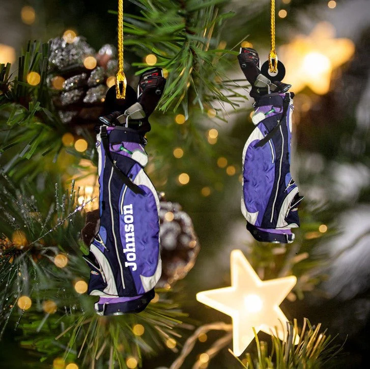 Customized Golf Bags Acrylic Ornament, Golf Cart Ornament For Golf Lovers, Christmas - Image 4