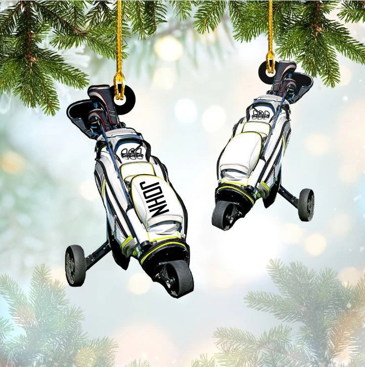 Customized Golf Bags Acrylic Ornament, Golf Cart Ornament For Golf Lovers, Christmas - Image 5
