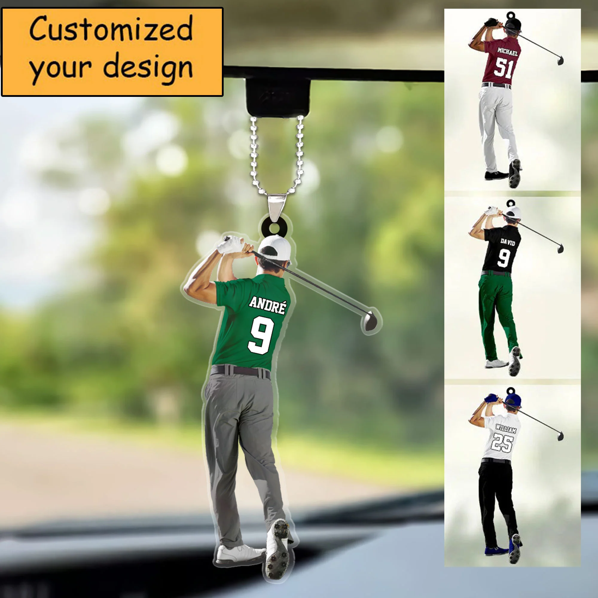 Customized Golf Man Player Christmas Acrylic Keychain, Golf Team Gift For Men - Gift For Golf Lovers, Golf Players - Image 5