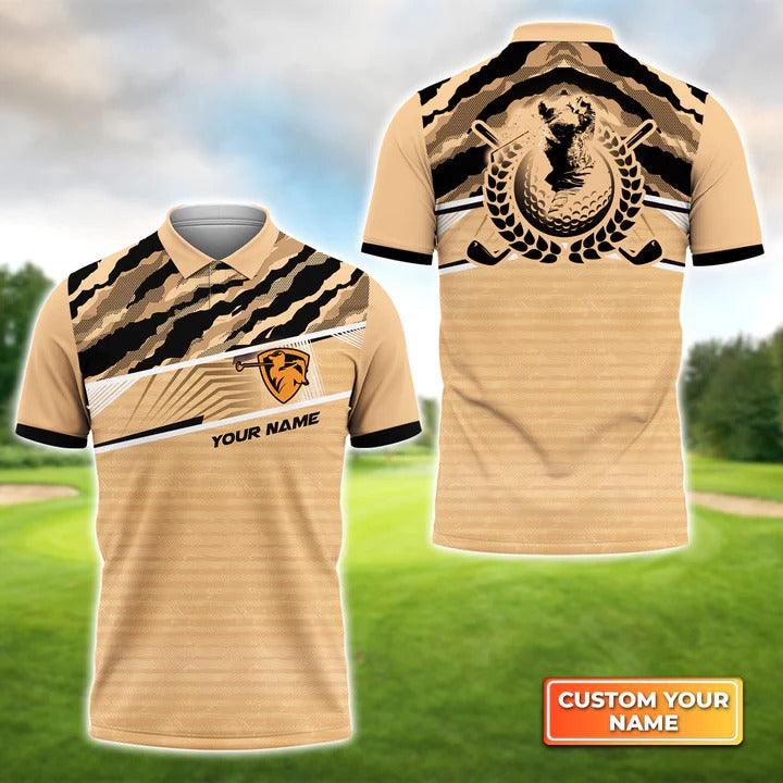 Customized Golf Men Polo Shirts, Golfling Lover Design With Camo Pattern, Personalized Name Golf Polo Shirt For Men - Best Gift For Golf Lovers, Golfers