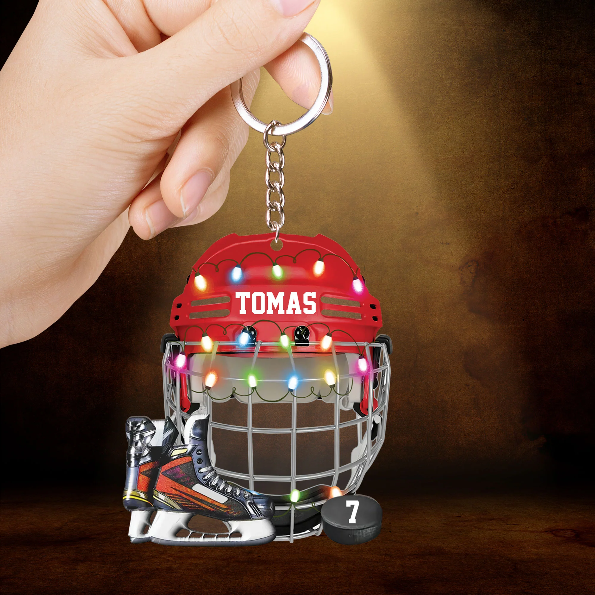 Customized Ice Hockey Helmet Shoes Acrylic Christmas Ornament, Hockey Team Acrylic Ornament Hanging Tree - Gift For Hockey Lovers, Hockey Players - Image 5