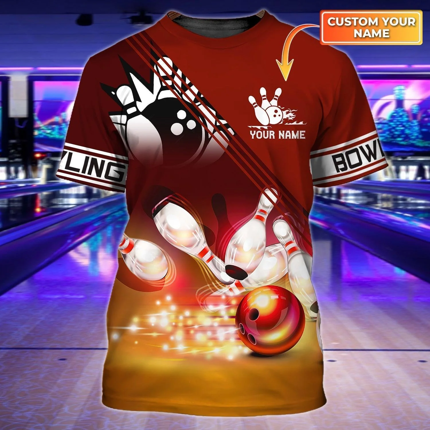 Customized Love 3D Bowling Tshirt, Colorful Bowling Shirts For Men And Women, Personalized Bowling T Shirt - Gift For Bowling Lovers, Bowlers