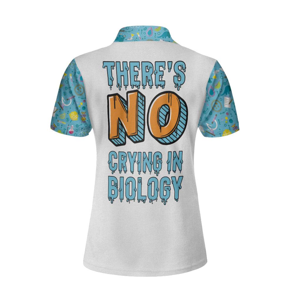 Customized Name Biology Women Polo Shirts - There's No Crying In Biology Custom Women Polo - Perfect Gift For Women, Biology Lovers - Image 2