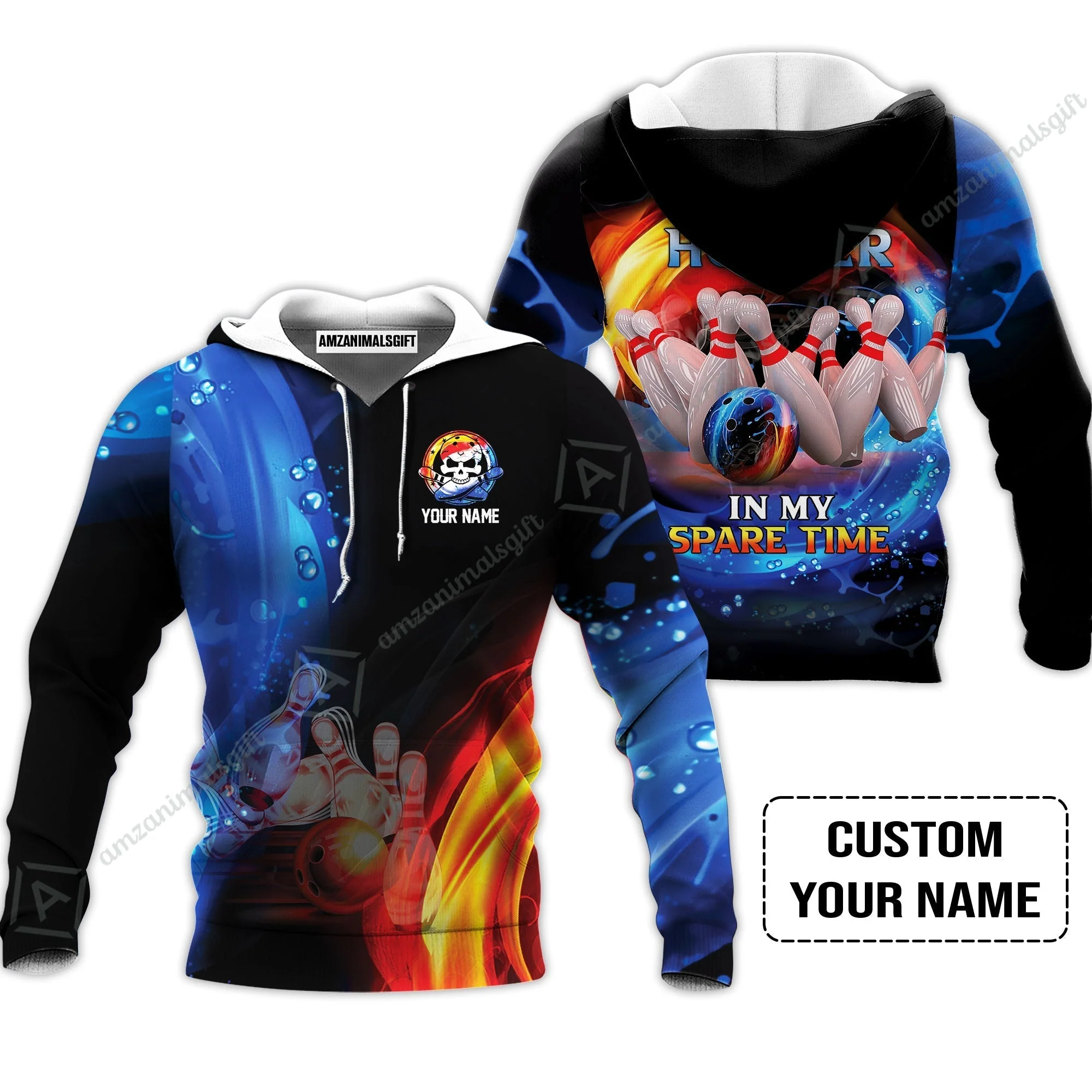 Customized Name Bowling Hoodie - Bowling I'm A Hooker In My Spare Time Personalized Hoodie
