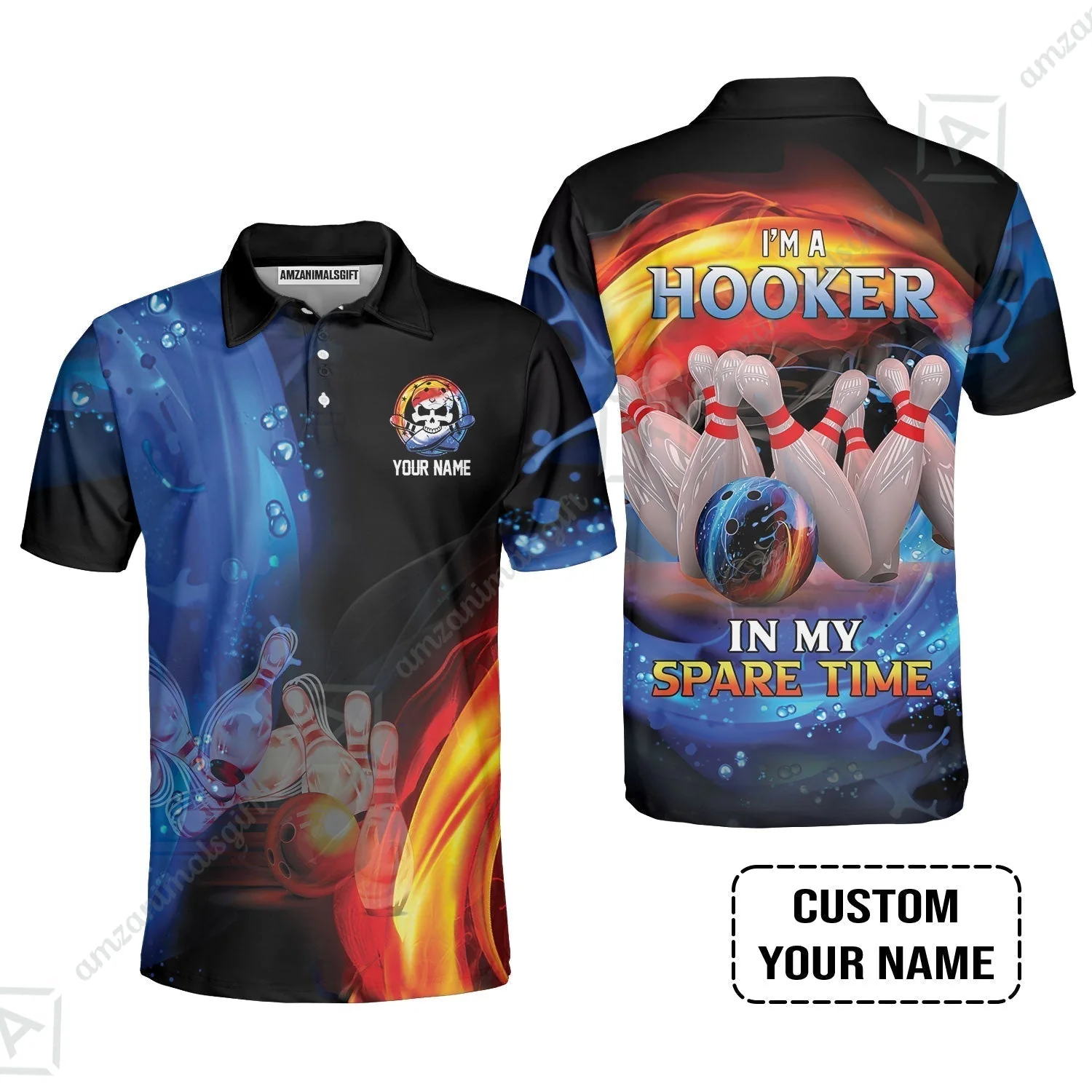 Customized Name Bowling Hawaiian Shirt - Bowling I'm A Hooker In My Spare Time Personalized Hawaiian Shirt - Image 6