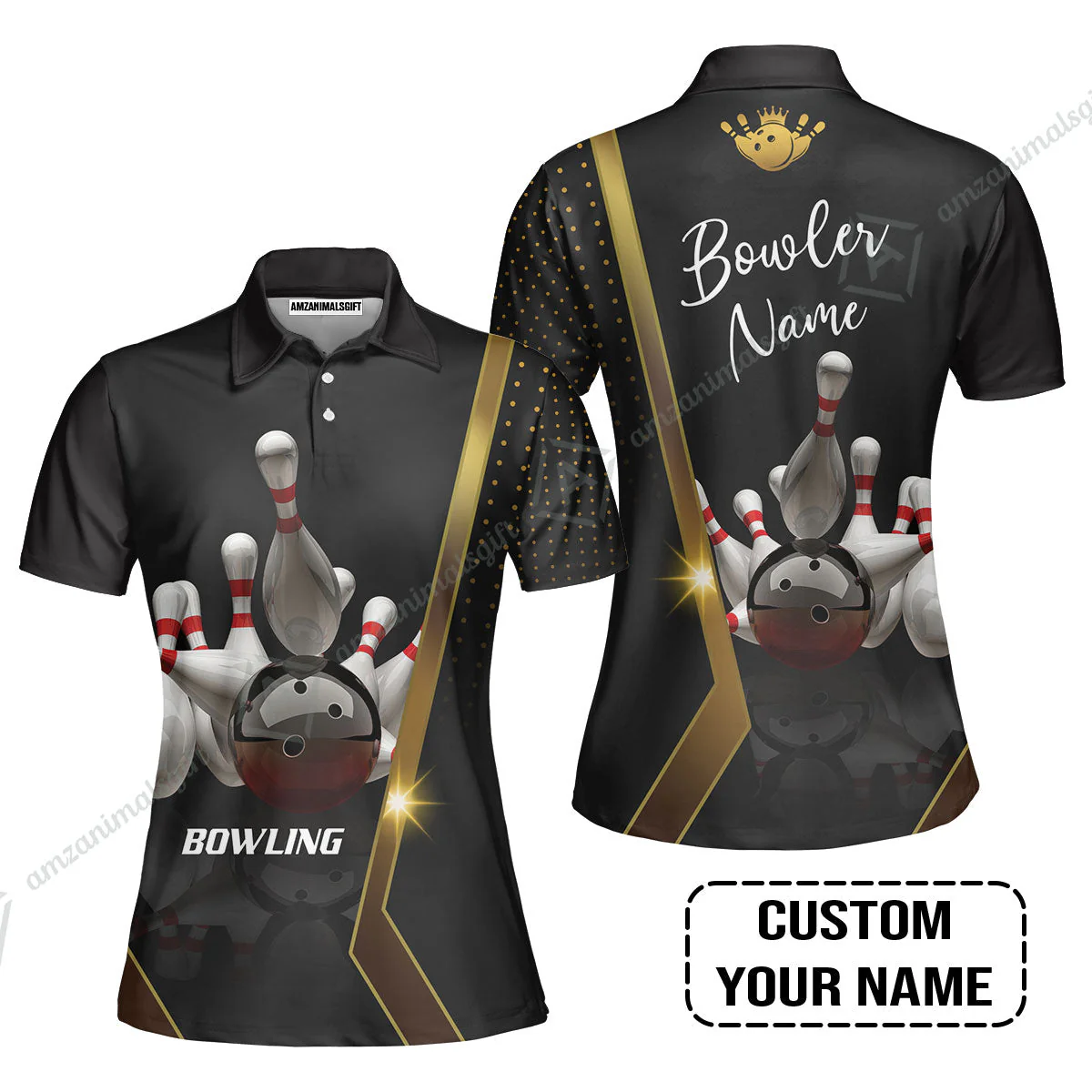 Customized Name Bowling Jersey, Bowling Pin and Ball Personalized Bowling Jersey - Image 6