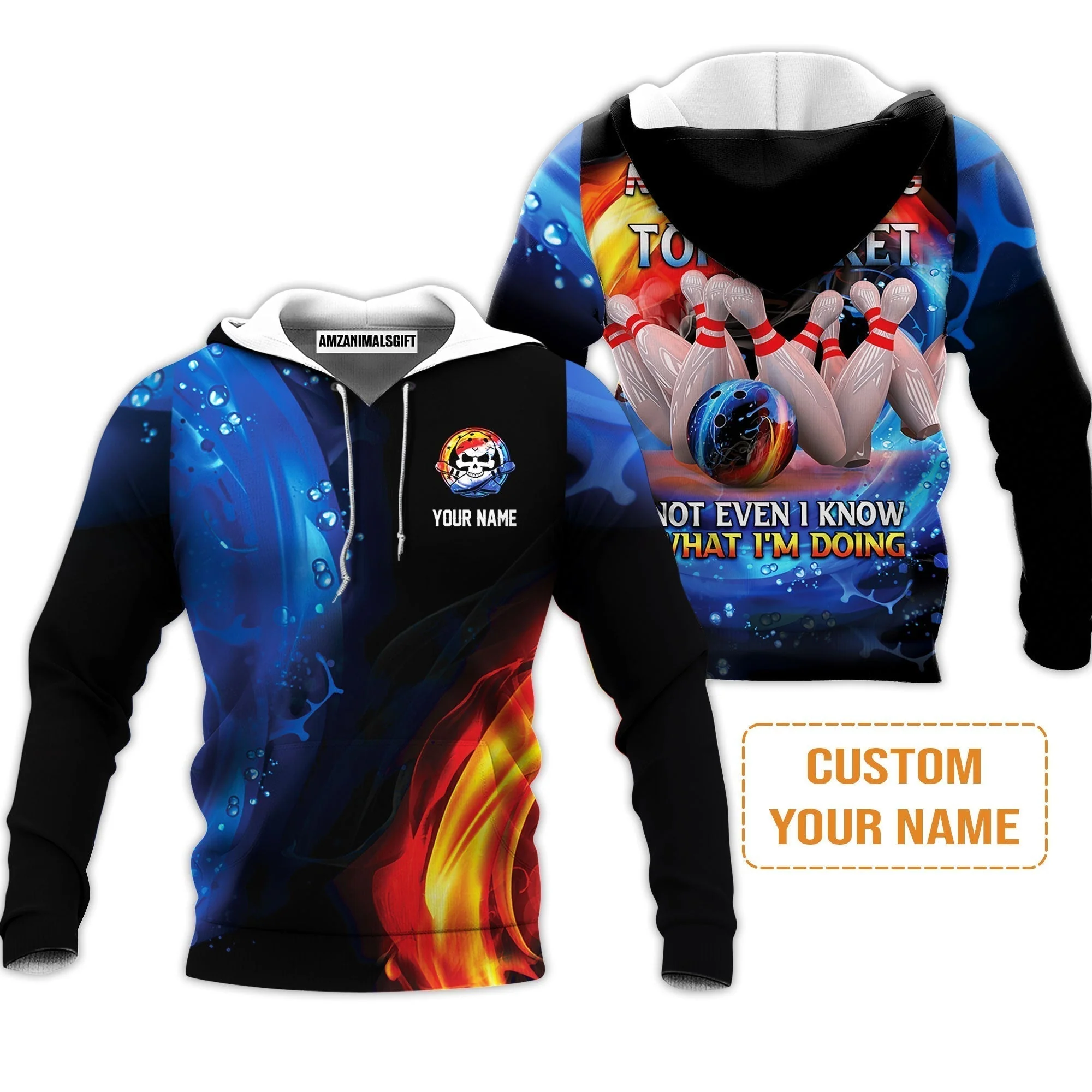 Customized Name Bowling T-Shirt, My Bowling Technique is Top Secret Personalized Bowling T-Shirt - Image 4