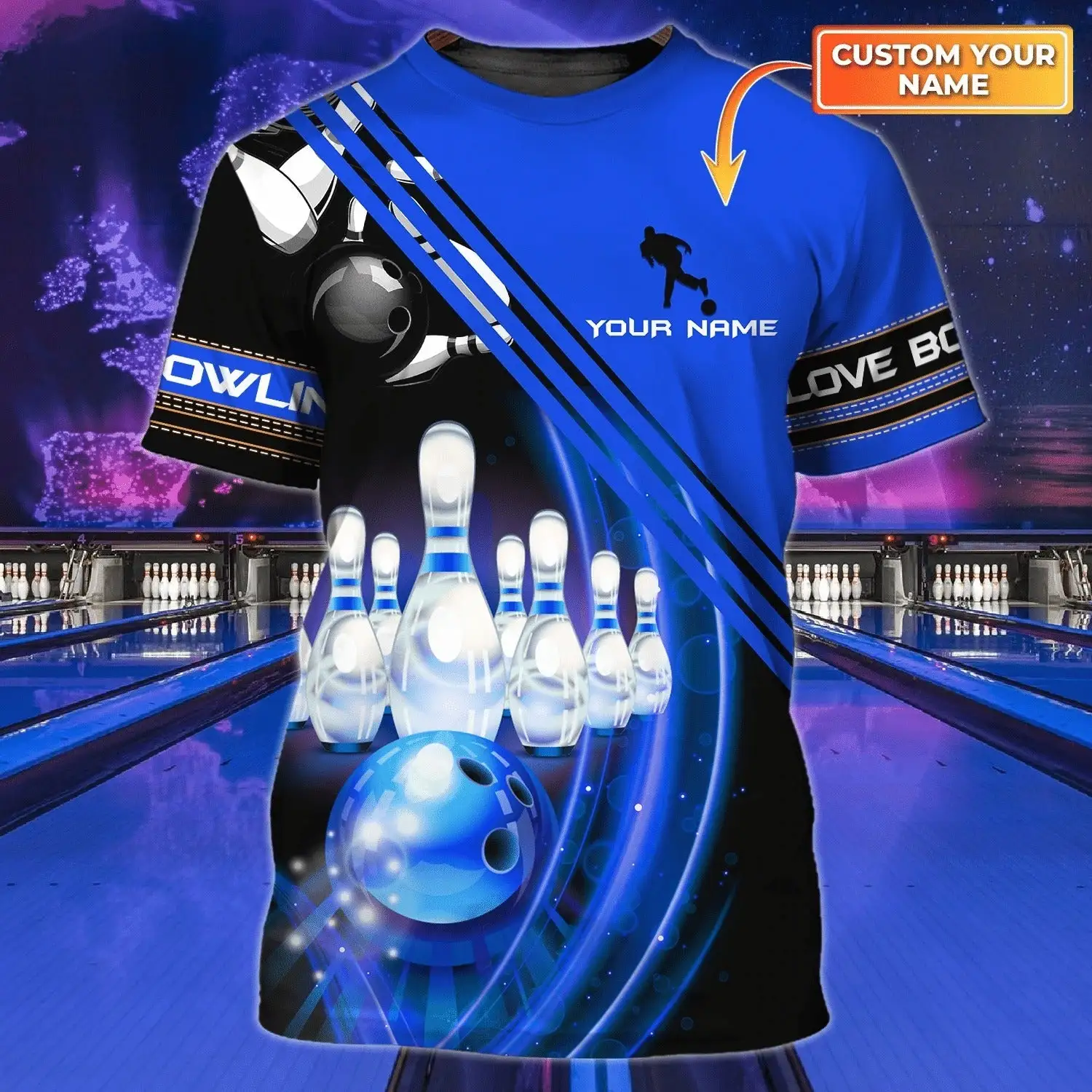 Customized Name Bowling T Shirt, Personalized Bowling National Day Gift Bowling Player Uniforms For Men And Women - Best Gift For Bowling Lovers - Image 2