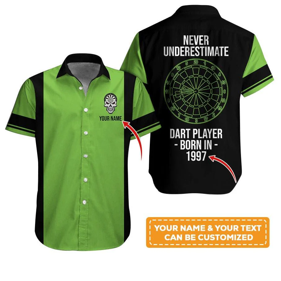 Customized Name Darts Hawaiian Shirt, Personalized Birth Years Retro Darts Hawaiian Shirts - Gift For Darts Lovers, Darts Players Uniforms - Image 2