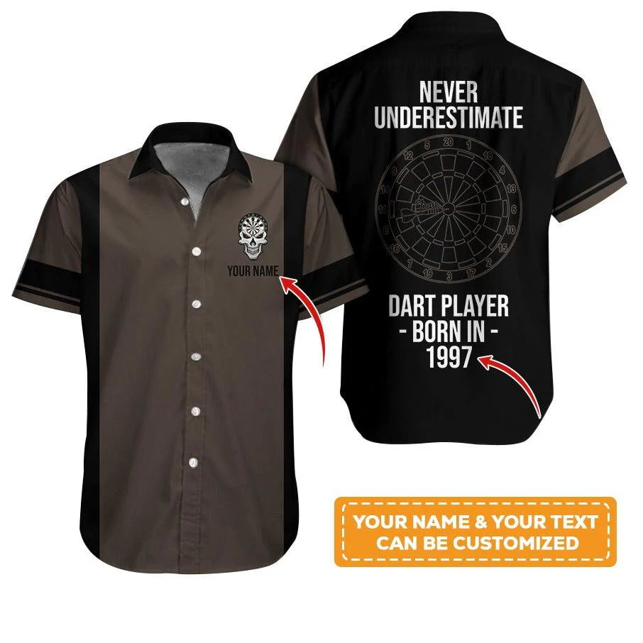 Customized Name Darts Hawaiian Shirt, Personalized Birth Years Retro Darts Hawaiian Shirts - Gift For Darts Lovers, Darts Players Uniforms - Image 5