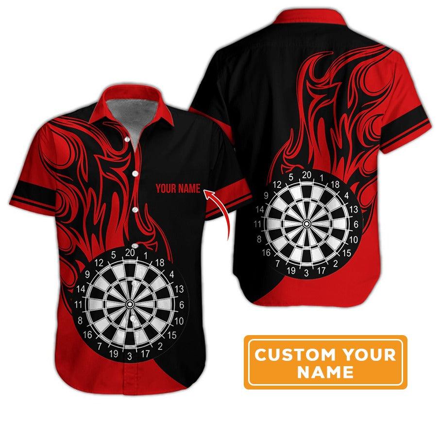 Customized Name Darts Hawaiian Shirt, Personalized Dartboard Hawaiian Shirts For Summer - Gift For Darts Lovers, Darts Players Uniforms - Image 3