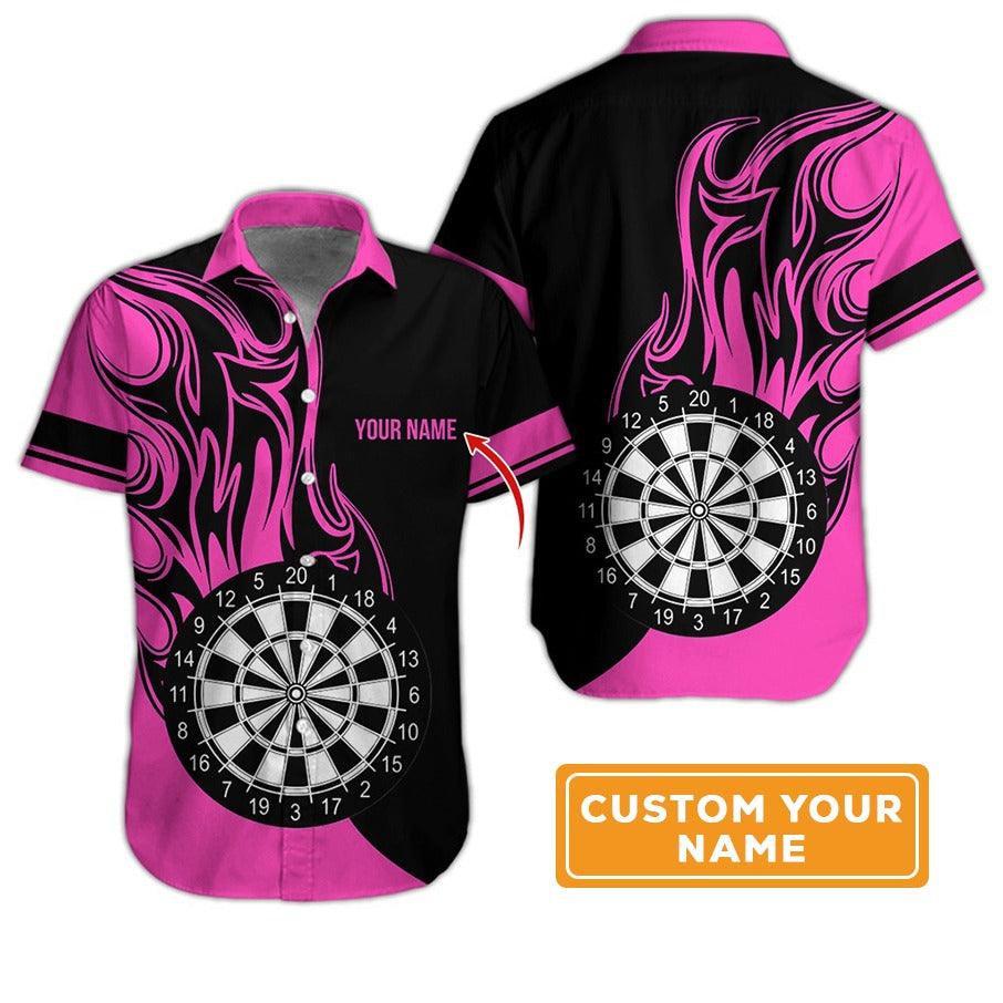 Customized Name Darts Hawaiian Shirt, Personalized Dartboard Hawaiian Shirts For Summer - Gift For Darts Lovers, Darts Players Uniforms - Image 4