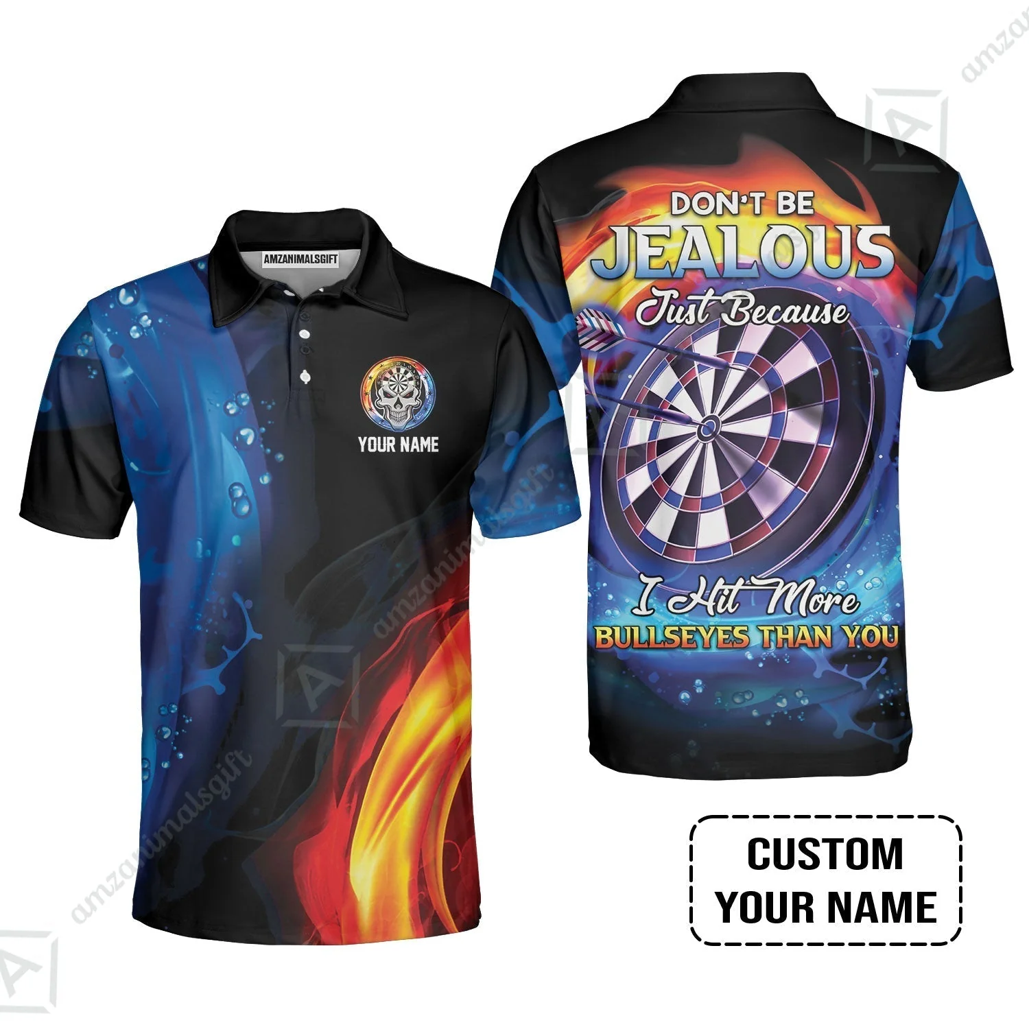 Customized Name Darts Hoodie, Don't Be Jealous Personalized Skull Logo And Darts Hoodie - Image 5