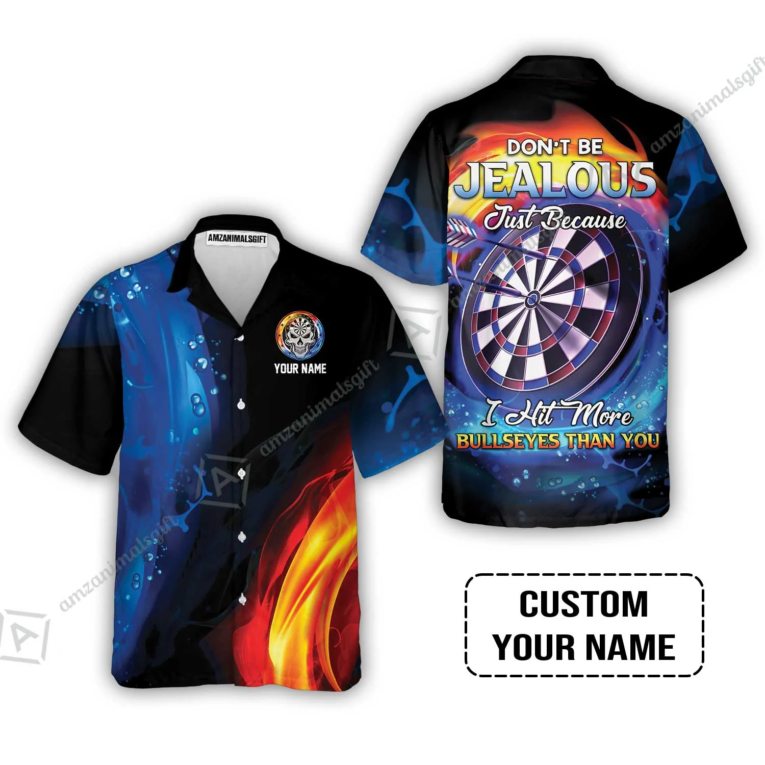 Customized Name Darts Hoodie, Don't Be Jealous Personalized Skull Logo And Darts Hoodie - Image 7