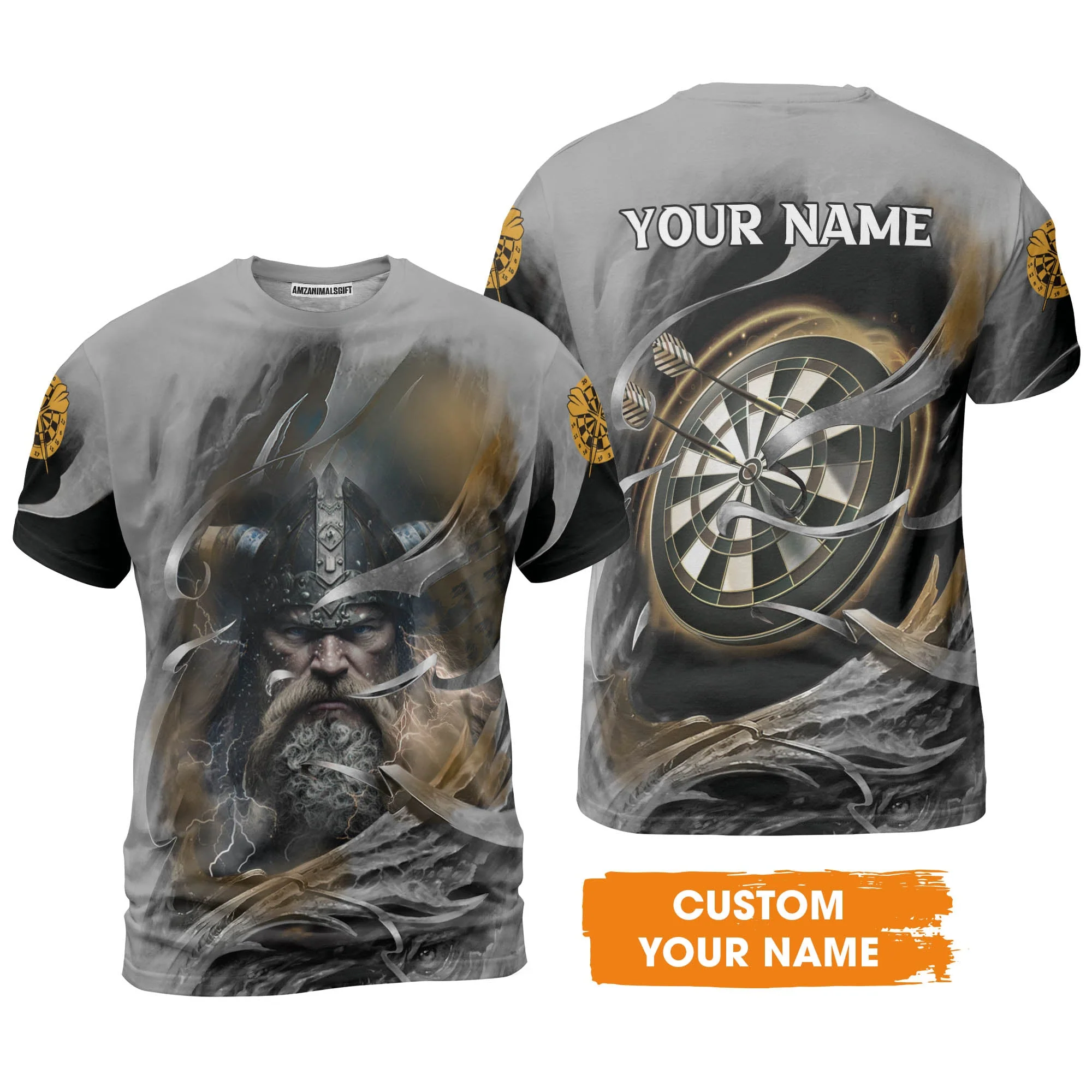 Customized Name Darts Men's Long Sleeve Polo Shirt, Bullseye Dartboard Viking And Darts Long Sleeve Polo Shirt - Gift For Darts Players, Darts Lovers - Image 6