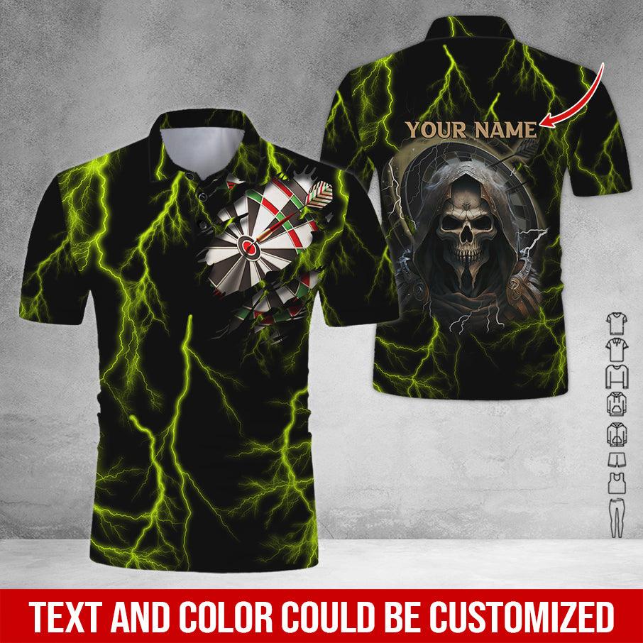 Customized Name Darts Polo Shirt, Personalized Name Darts And Grim Reaper Polo Shirt For Men - Perfect Gift For Darts Lovers, Darts Players - Image 6