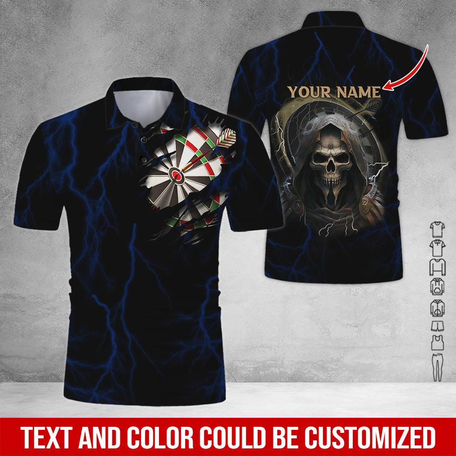 Customized Name Darts Polo Shirt, Personalized Name Darts And Grim Reaper Polo Shirt For Men - Perfect Gift For Darts Lovers, Darts Players - Image 7