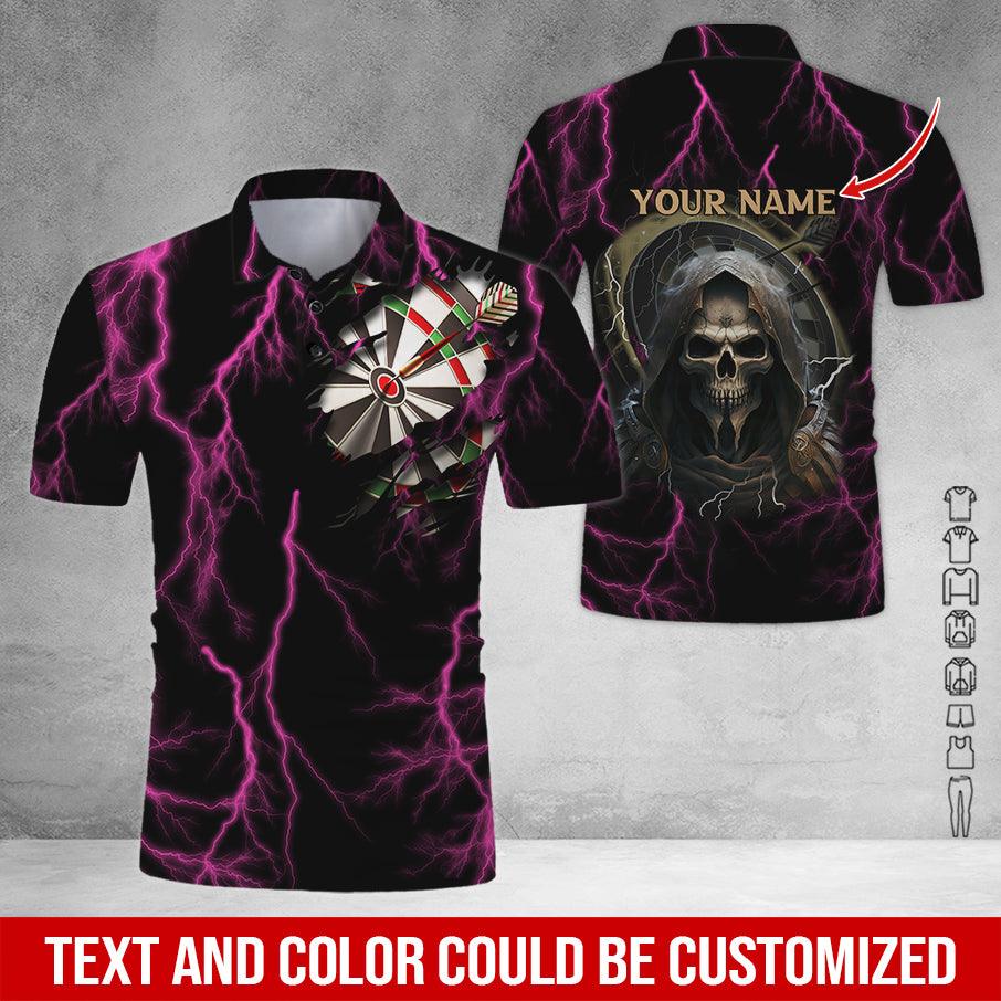 Customized Name Darts Polo Shirt, Personalized Name Darts And Grim Reaper Polo Shirt For Men - Perfect Gift For Darts Lovers, Darts Players - Image 8