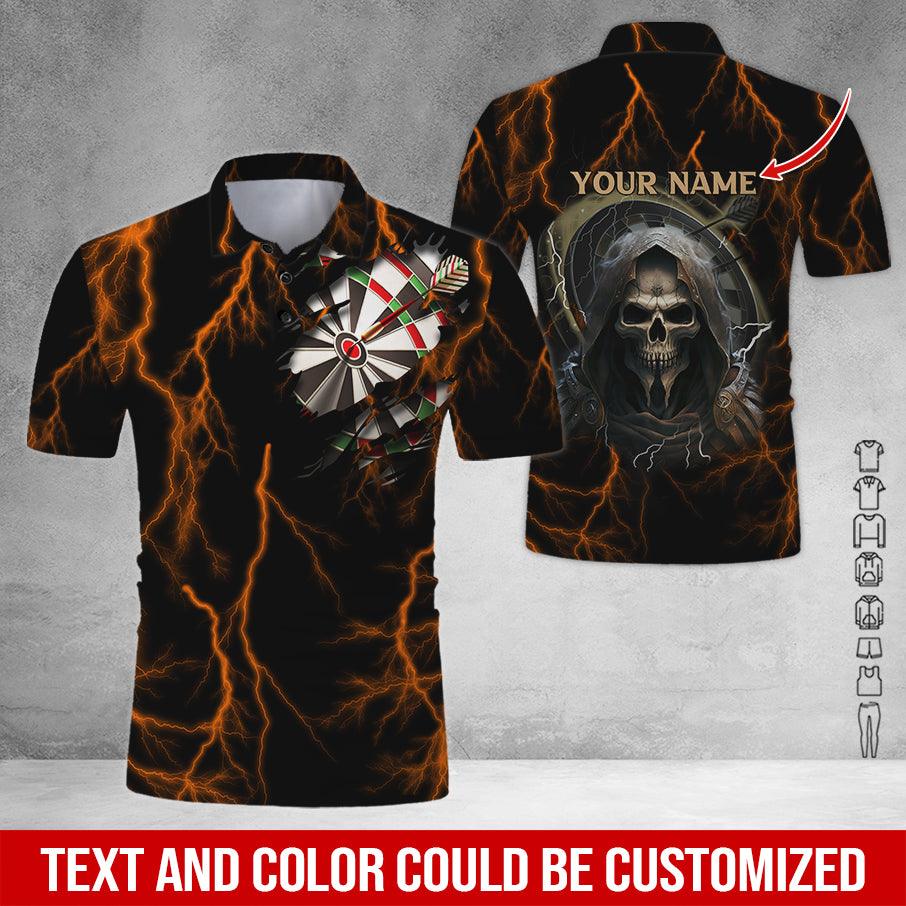Customized Name Darts Polo Shirt, Personalized Name Darts And Grim Reaper Polo Shirt For Men - Perfect Gift For Darts Lovers, Darts Players - Image 9