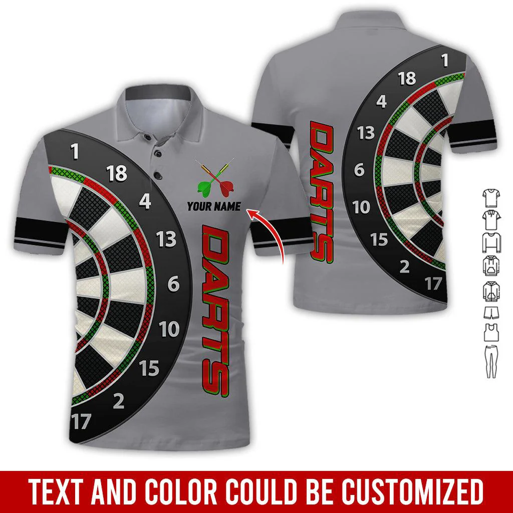 Customized Name Darts Polo Shirt, Personalized Name Darts Is My Love Polo Shirt For Men - Perfect Gift For Darts Lovers, Darts Players - Image 6