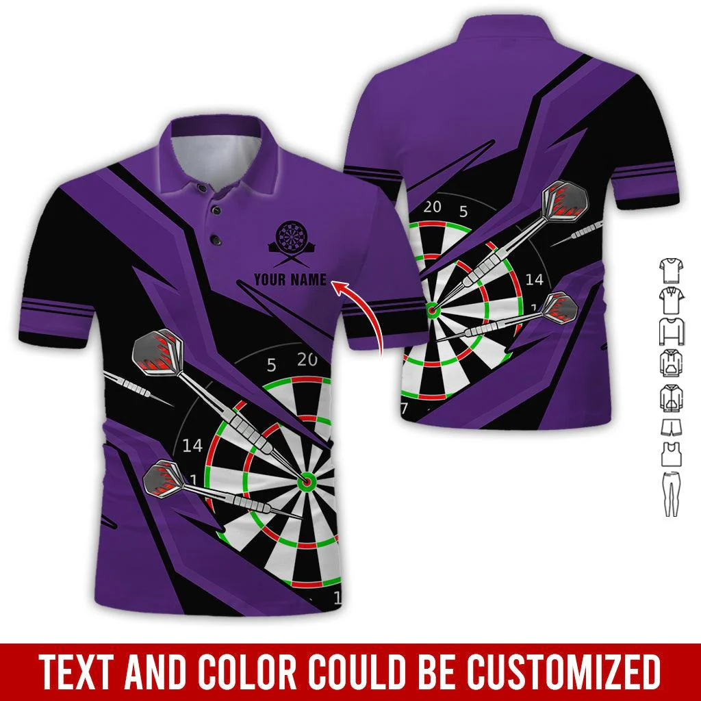 Customized Name Darts Polo Shirt, Personalized Name Darts Polo Shirt For Men - Perfect Gift For Darts Lovers, Darts Players