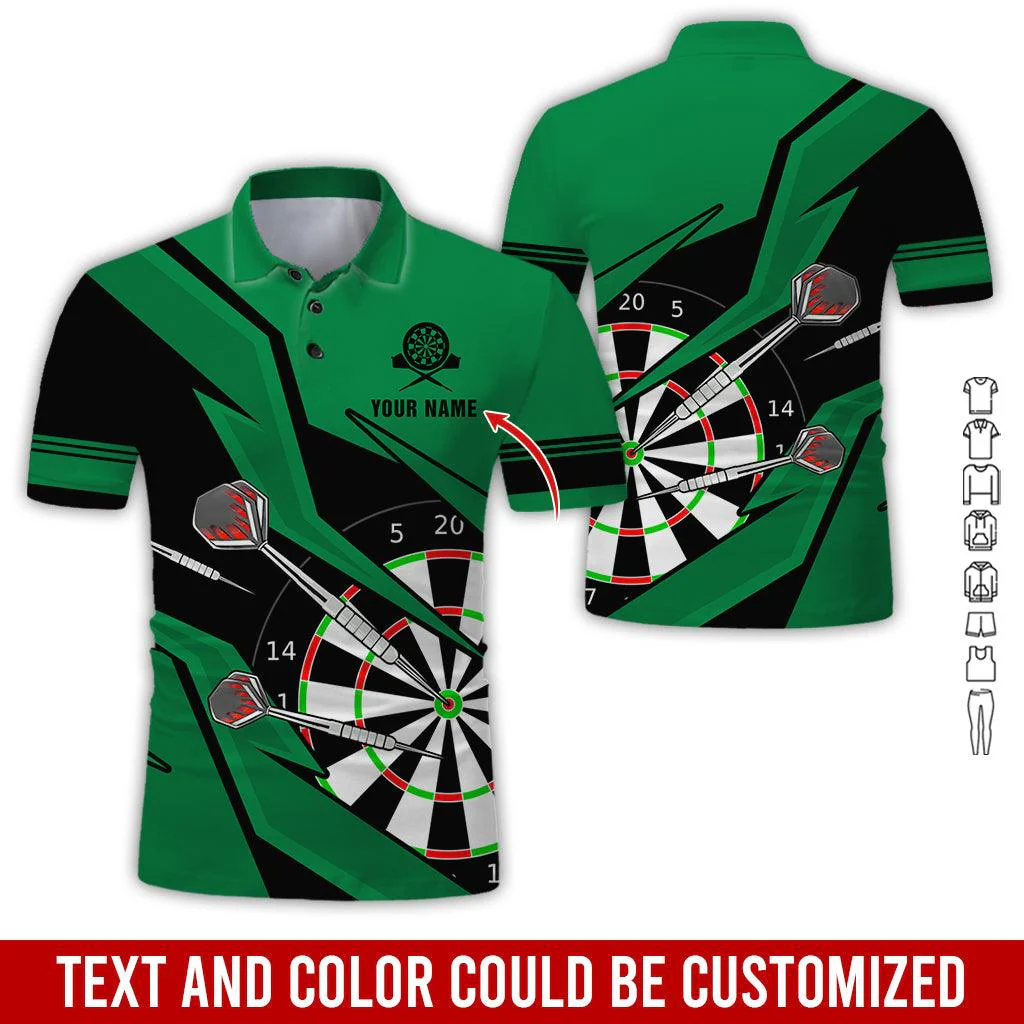 Customized Name Darts Polo Shirt, Personalized Name Darts Polo Shirt For Men - Perfect Gift For Darts Lovers, Darts Players - Image 4