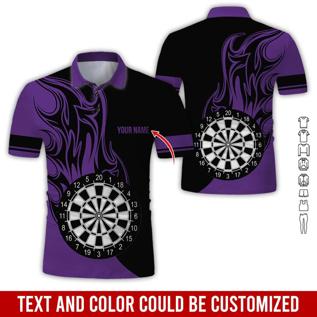 Customized Name Darts Polo Shirt, Personalized Name Darts Team Uniforms Polo Shirt For Men - Perfect Gift For Darts Lovers, Darts Players