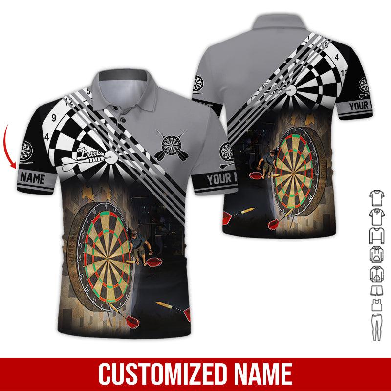 Customized Name Darts Polo Shirt, Personalized Name Love Trumpet Darts Polo Shirt For Men - Perfect Gift For Darts Lovers, Darts Players - Image 12