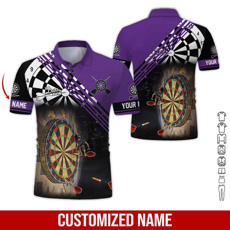 Customized Name Darts Polo Shirt, Personalized Name Love Trumpet Darts Polo Shirt For Men - Perfect Gift For Darts Lovers, Darts Players - Image 6