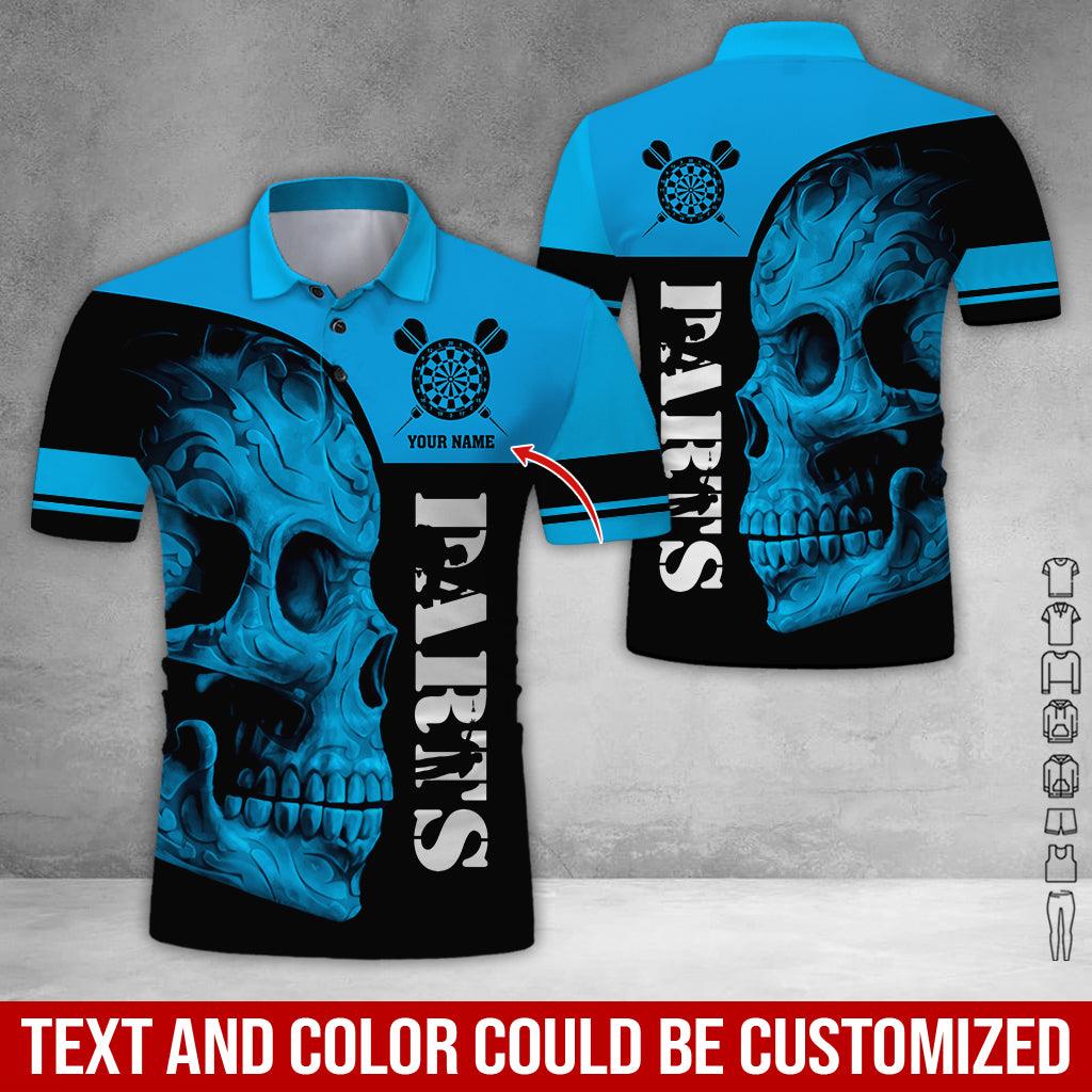 Customized Name Darts Polo Shirt, Personalized Skull Darts Uniforms Polo Shirt For Men - Perfect Gift For Darts Lovers, Darts Team Players - Image 5