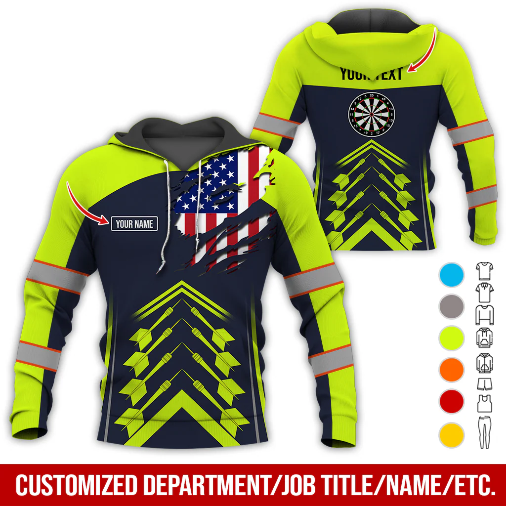 Customized Name Darts Premium Hoodie, American Flag Pattern Hoodie For Men & Women, Perfect Gift For Darts Lovers, Friend, Family - Image 6