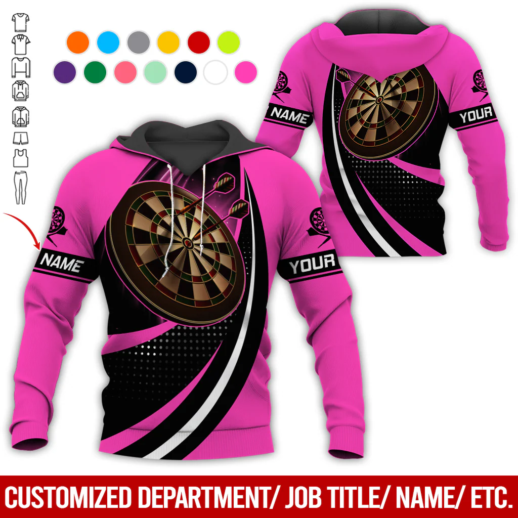 Customized Name Darts Premium Hoodie, Black Spot Pattern Darts Hoodie, Perfect Gift For Darts Lovers, Friend, Family - Image 7