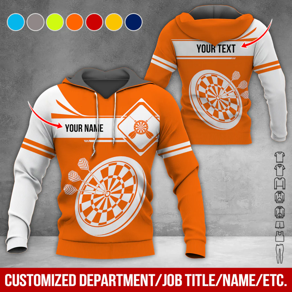 Customized Name Darts Premium Hoodie, Dartboards Pattern Darts Hoodie For Men & Women - Gift For Darts Lovers, Friend, Family - Image 6