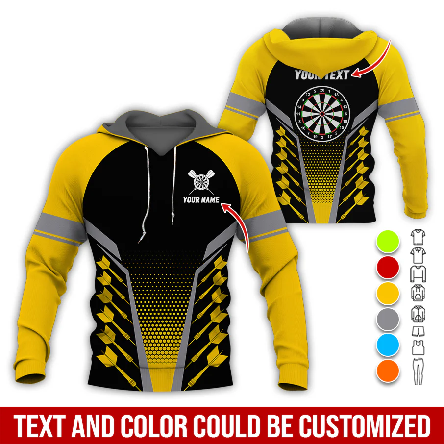 Customized Name Darts Premium Hoodie, Darts & Dartboards Pattern Love Darts Hoodie - Gift For Darts Lovers, Friend, Family - Image 6