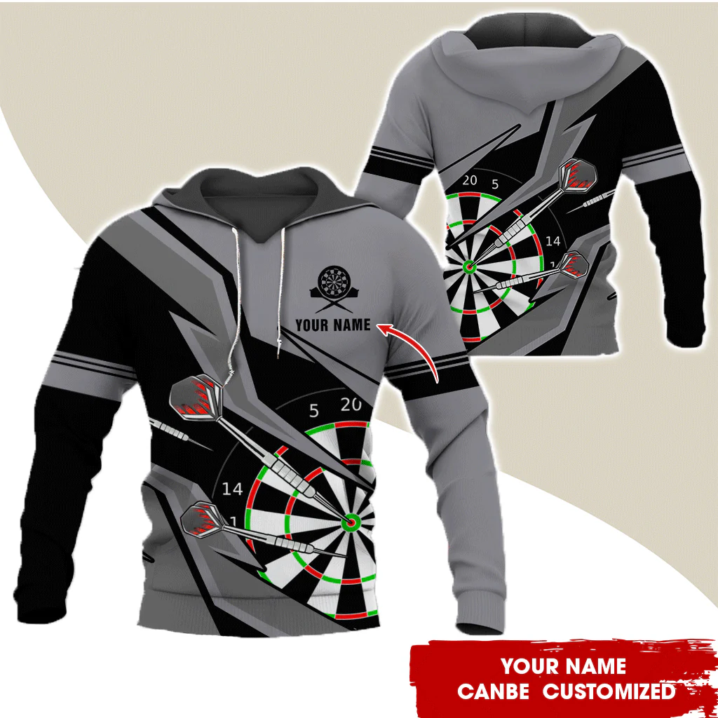 Customized Name Darts Premium Hoodie, Lightning Pattern Darts Hoodie For Men & Woman, Perfect Gift For Darts Lovers, Darts Player - Image 2