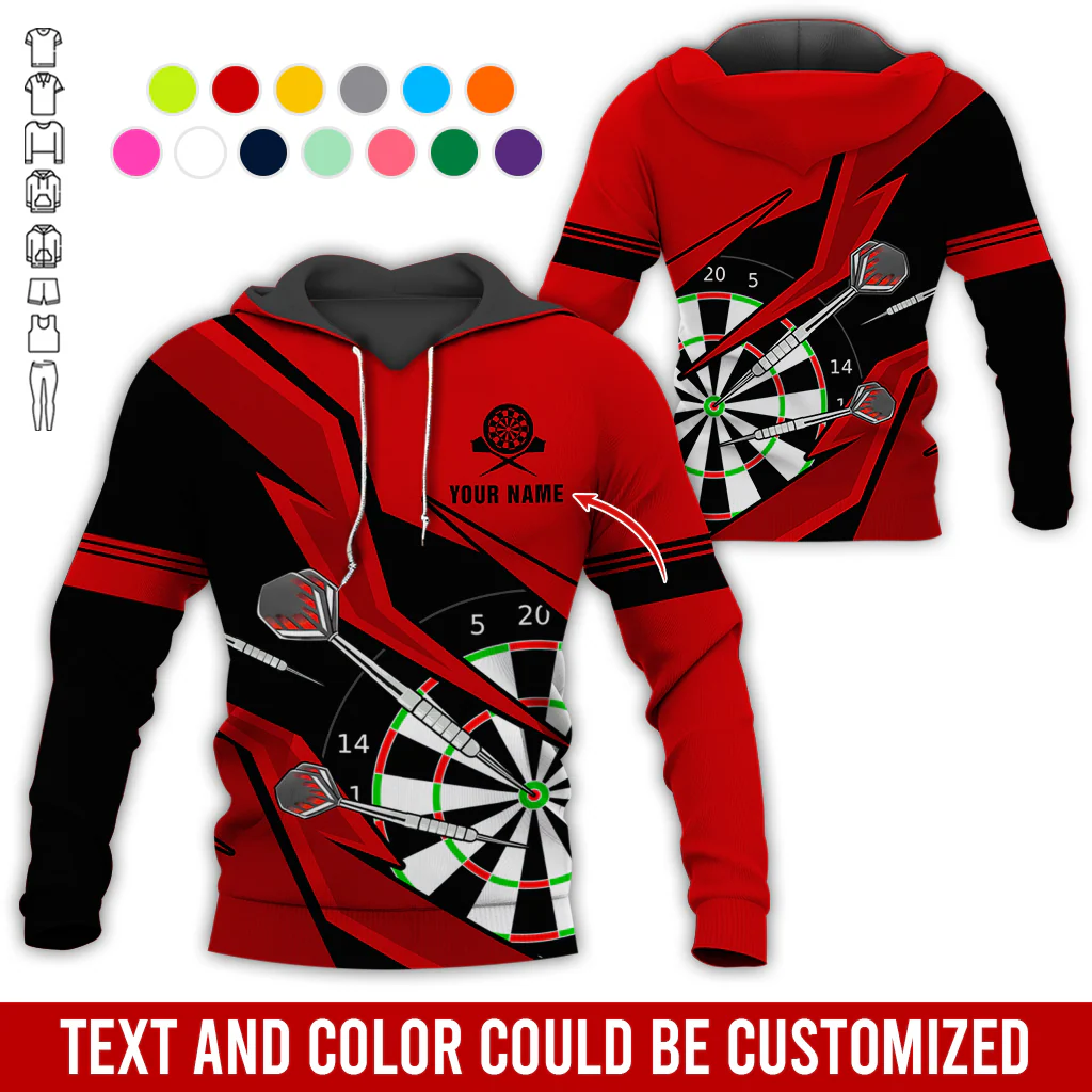Customized Name Darts Premium Hoodie, Lightning Pattern Darts Hoodie For Men & Woman, Perfect Gift For Darts Lovers, Darts Player - Image 3