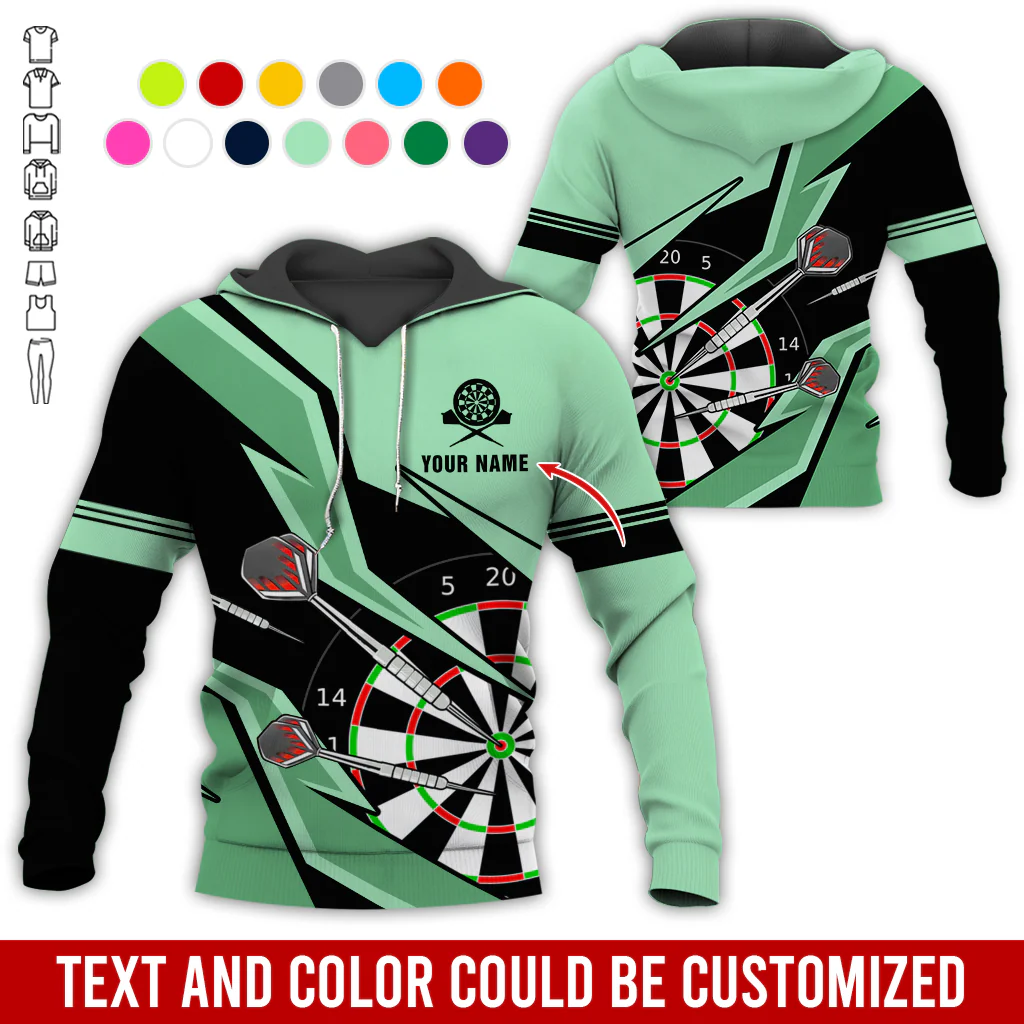 Customized Name Darts Premium Hoodie, Lightning Pattern Darts Hoodie For Men & Woman, Perfect Gift For Darts Lovers, Darts Player - Image 4