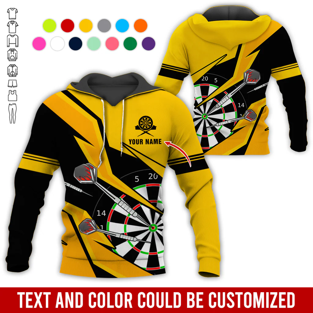 Customized Name Darts Premium Hoodie, Lightning Pattern Darts Hoodie For Men & Woman, Perfect Gift For Darts Lovers, Darts Player - Image 5