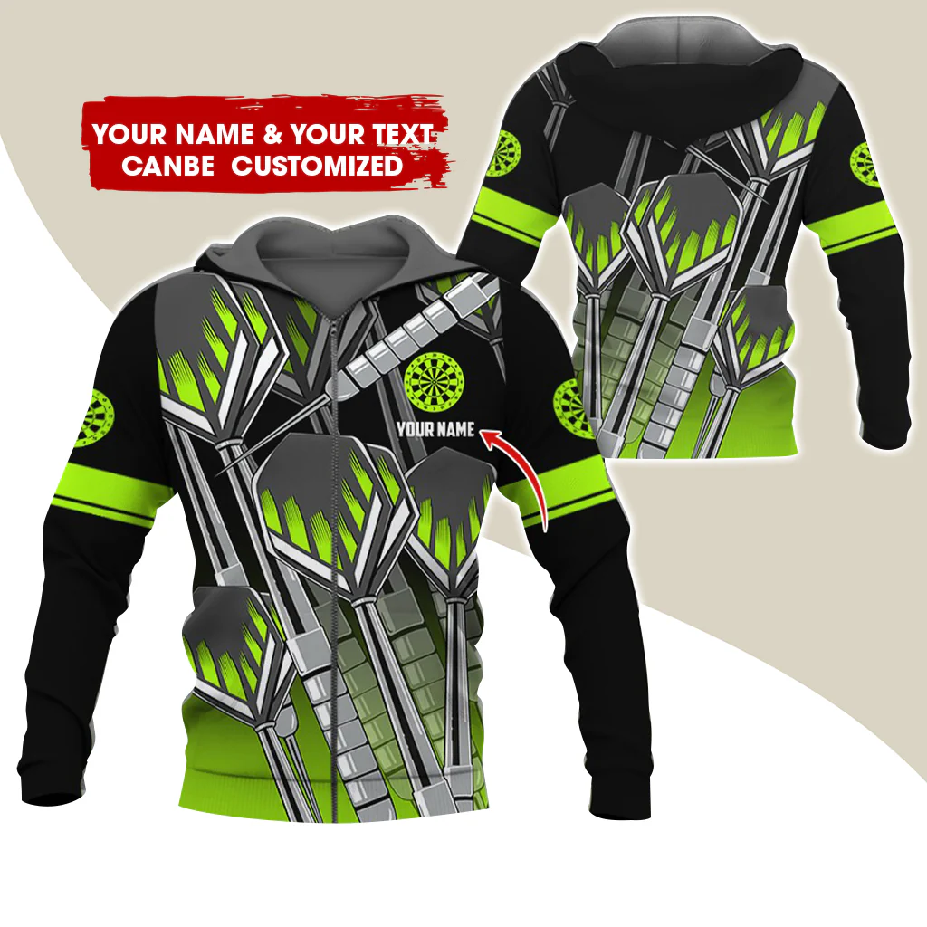 Customized Name Darts Premium Zip Hoodie, Custom Dartboard Team Zip Hoodie For Men & Women - Gift For Darts Lovers, Darts Players - Image 6
