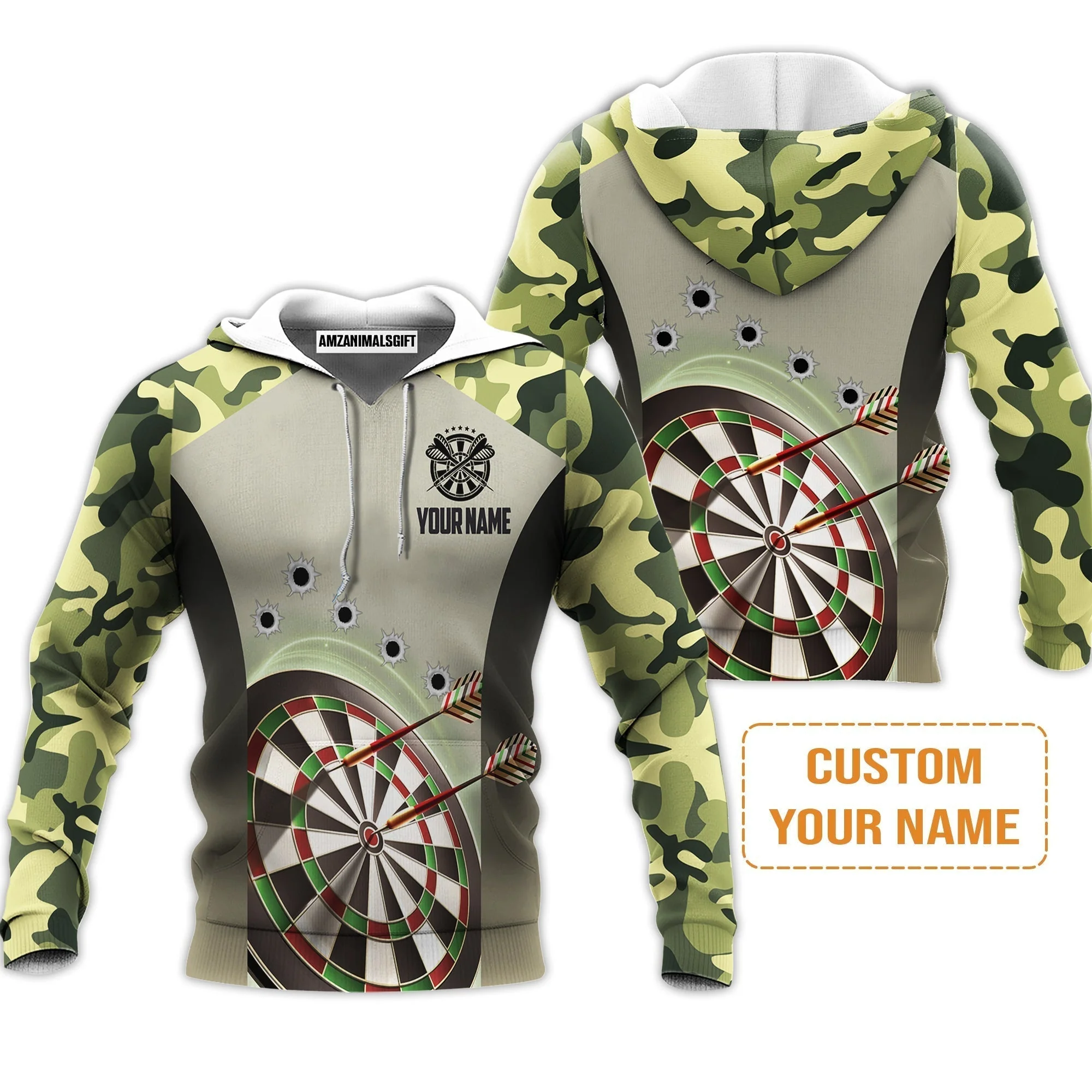 Customized Name Darts Sweater, Camo Pattern Personalized Darts Sweater - Perfect Gift For Darts Lovers - Image 4