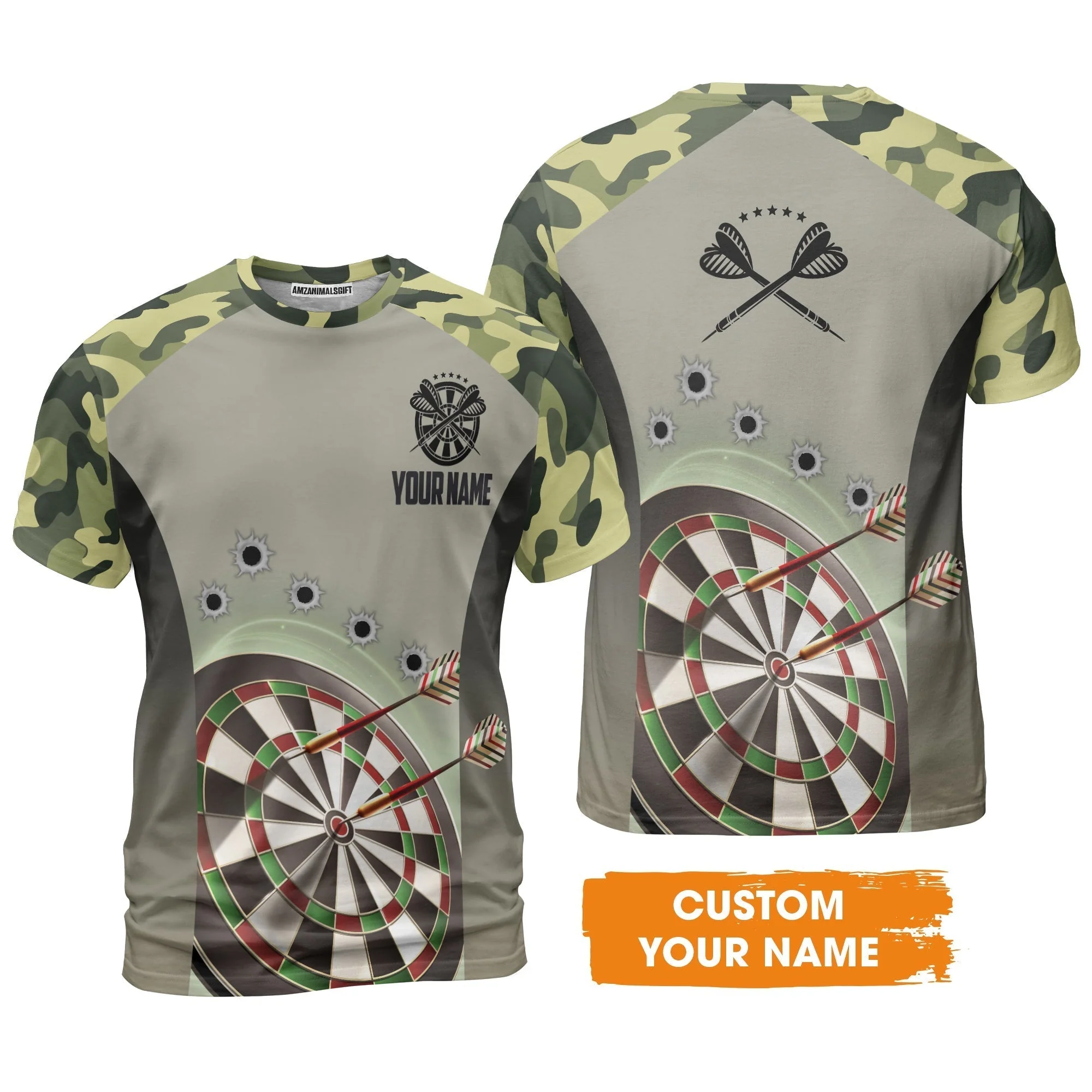 Customized Name Darts Sweatshirt, Camo Pattern Personalized Darts Sweatshirt - Perfect Gift For Darts Lovers - Image 4