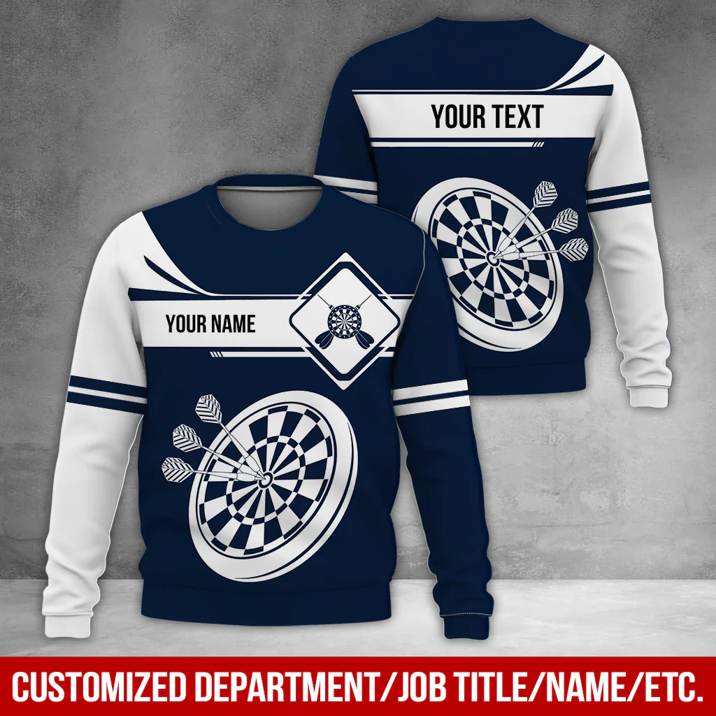Customized Name Darts Sweatshirt, Dartboards Pattern Darts Shirts For Men & Women - Gift For Darts Lovers, Friend, Family - Image 4