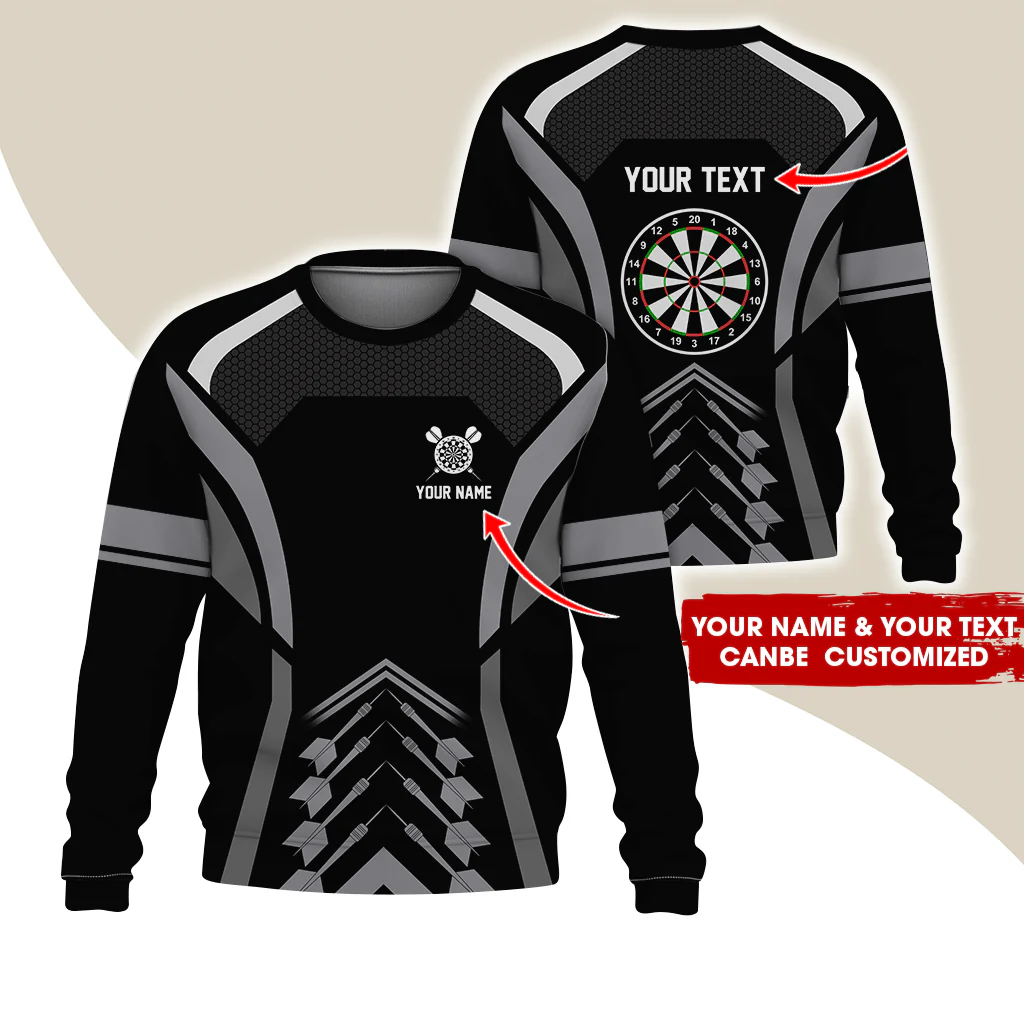 Customized Name Darts Sweatshirt, Dartboards Pattern Sweatshirt For Darts Player, Perfect Gift For Darts Lovers, Friend, Family - Image 2