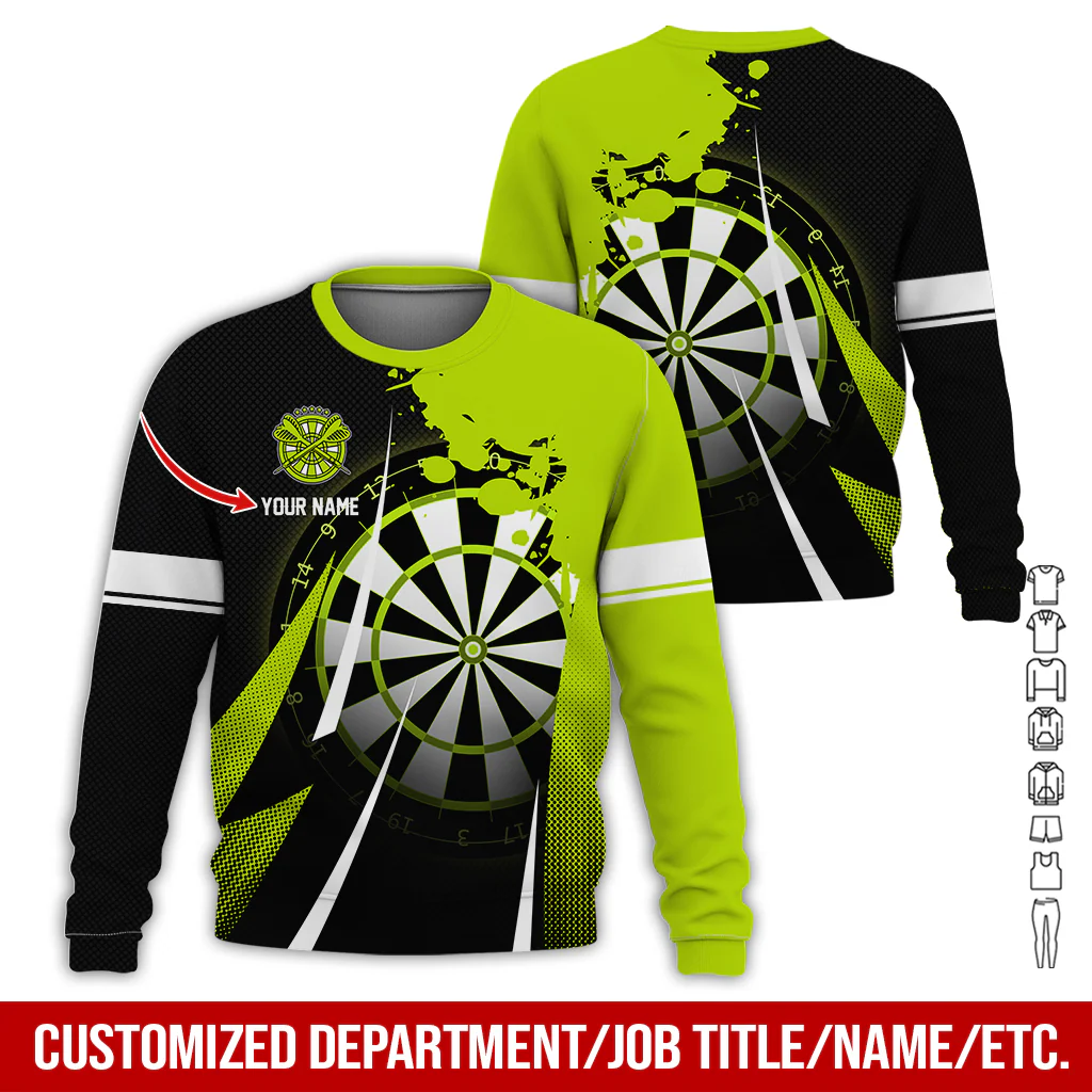 Customized Name Darts Sweatshirt, Ink Spill Pattern Darts Shirts For Men & Women - Gift For Darts Lovers, Friend, Family - Image 5