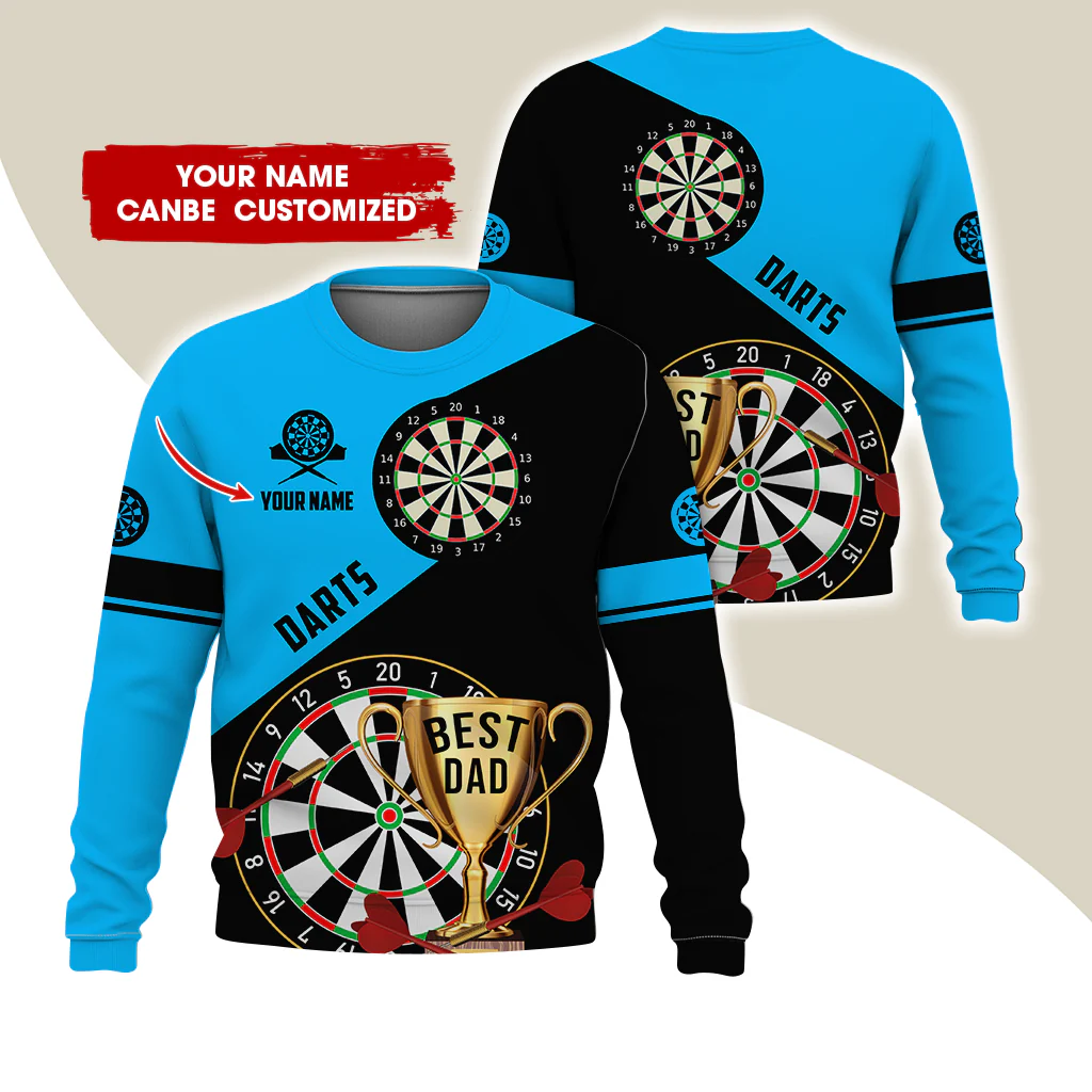 Customized Name Darts Sweatshirt, Personalized Best Dad Cup Champion Sweatshirt For Men & Women - Gift For Darts Lovers, Darts Players - Image 7