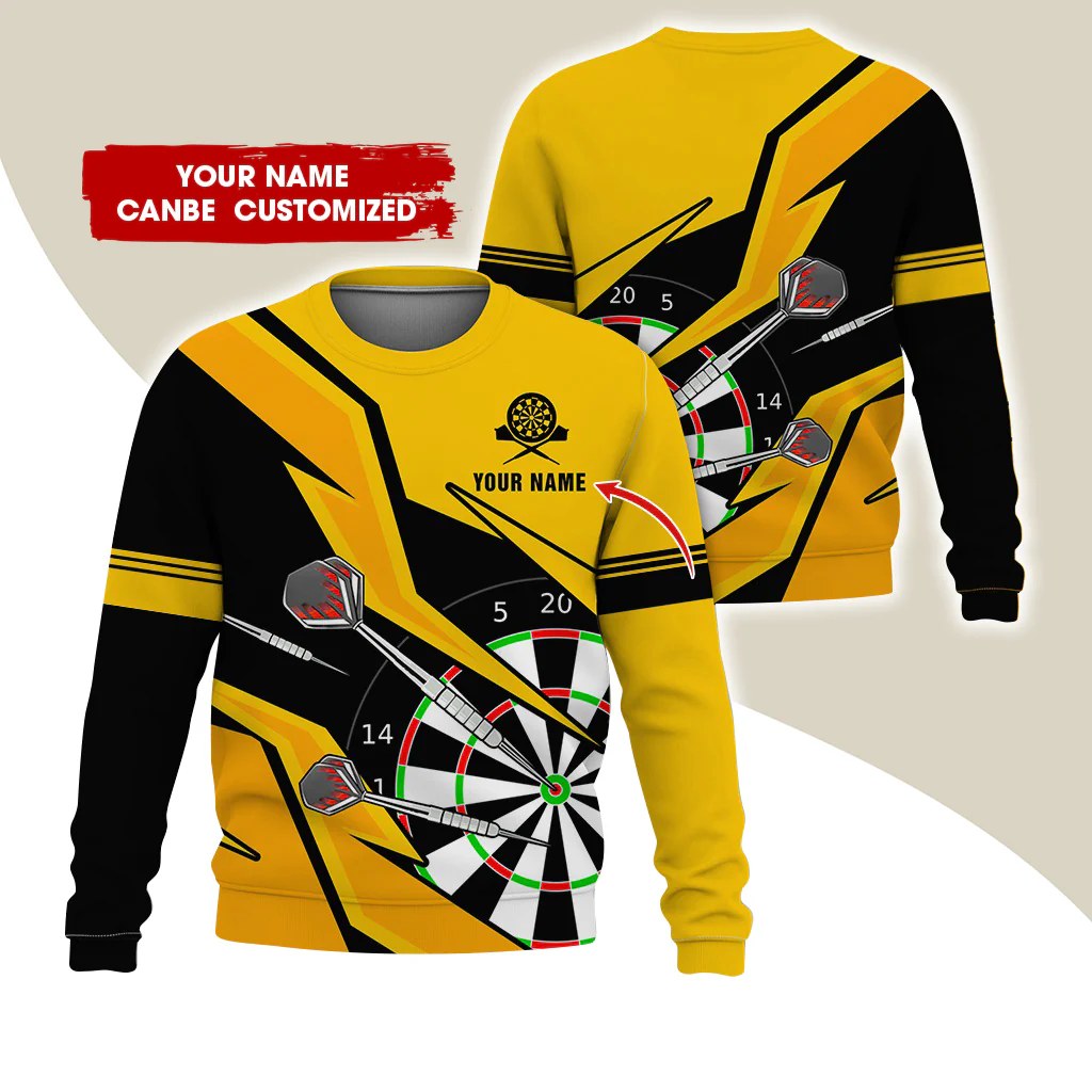 Customized Name Darts Sweatshirt, Personalized Dartboard Sweatshirt For Men & Women - Gift For Darts Lovers, Darts Players - Image 2