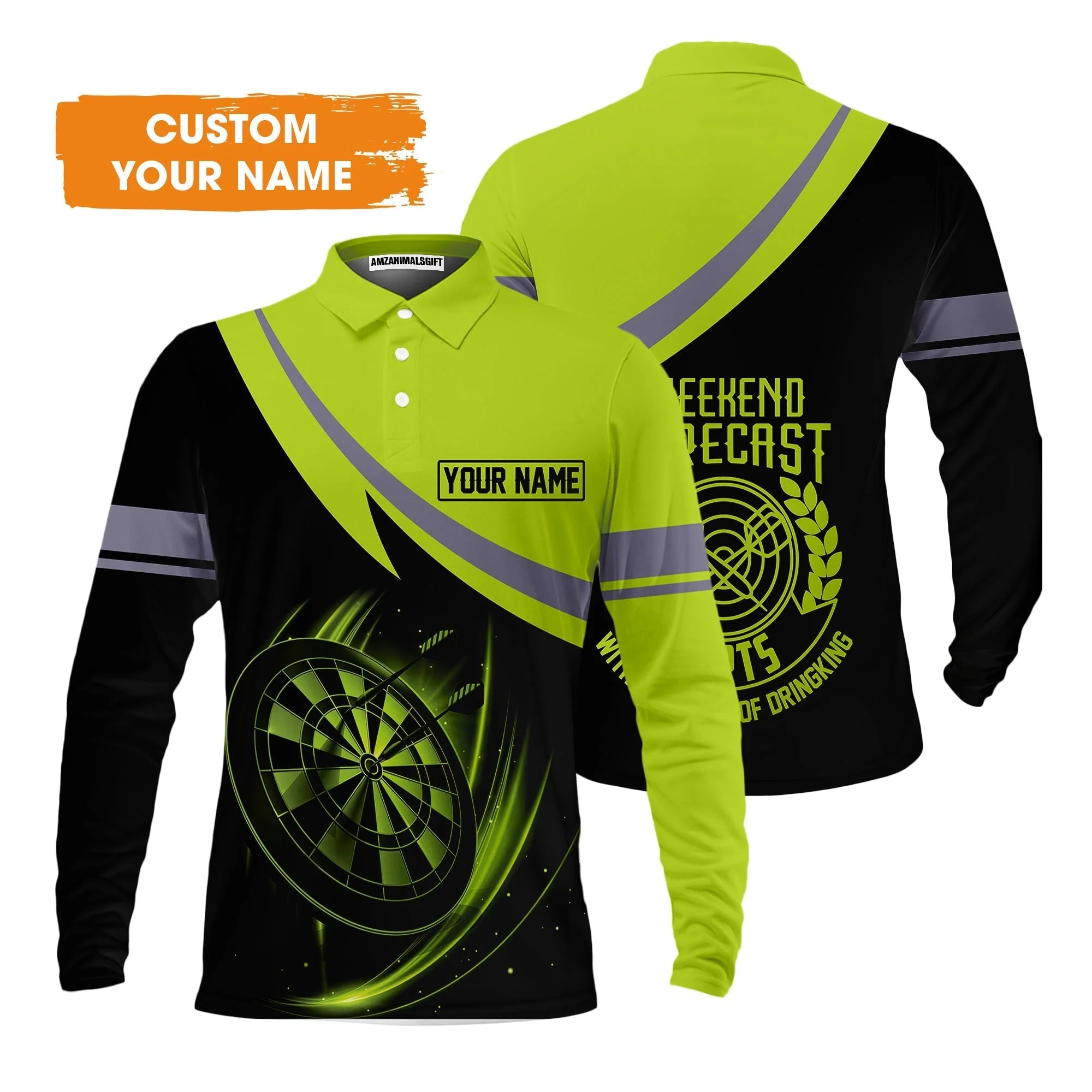 Customized Name Darts Sweatshirt, Personalized Name Weekend Forecast Darts Sweatshirt - Gift For Darts Lovers - Image 5
