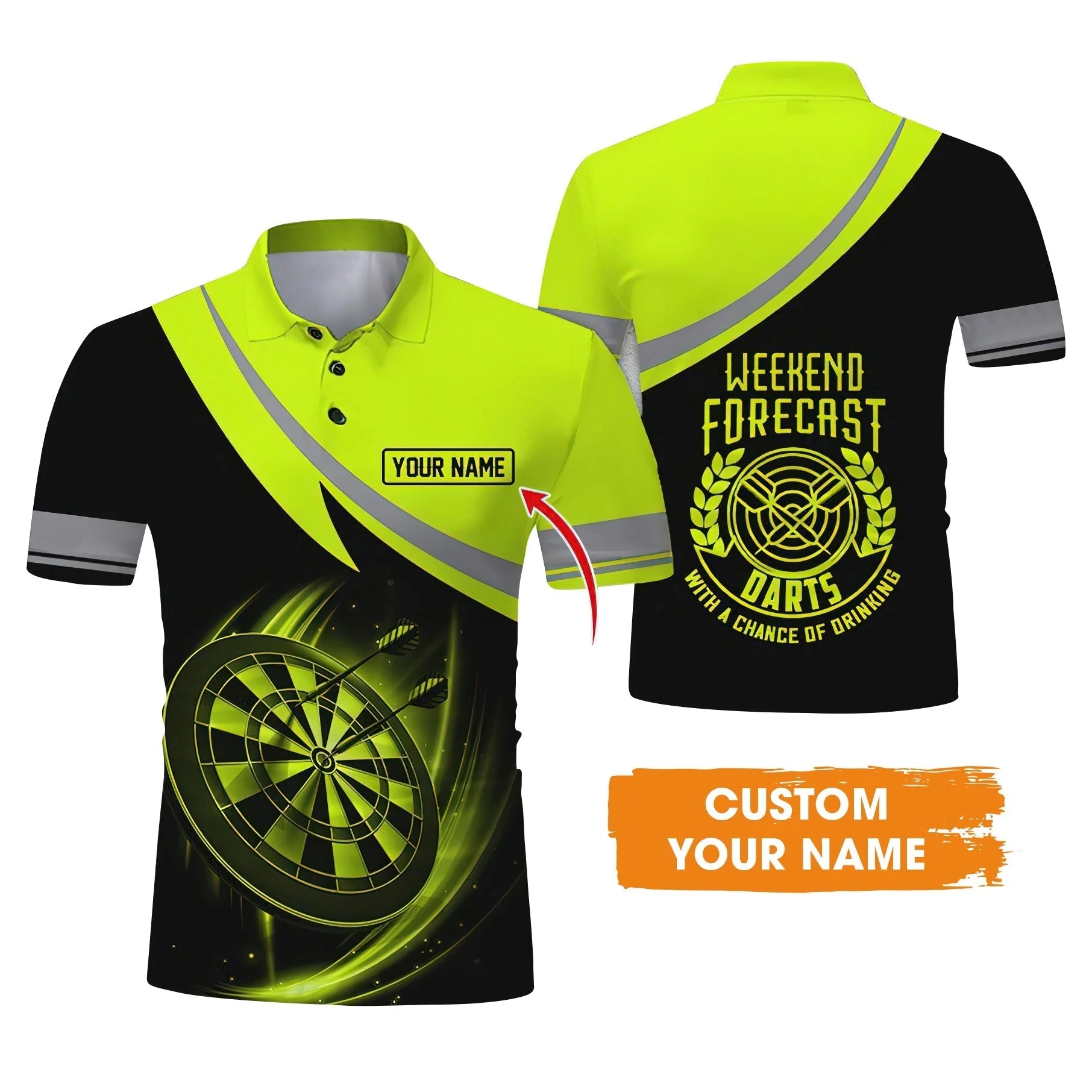Customized Name Darts Sweatshirt, Personalized Name Weekend Forecast Darts Sweatshirt - Gift For Darts Lovers - Image 6