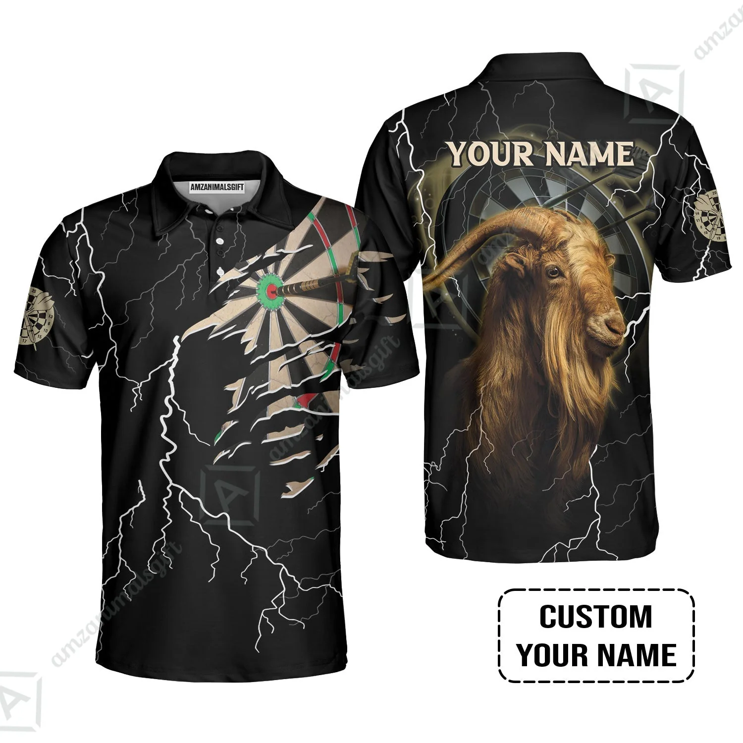 Customized Name Darts T-Shirt, Bullseye Dartboard Personalized Goat And Darts T-Shirt - Image 8